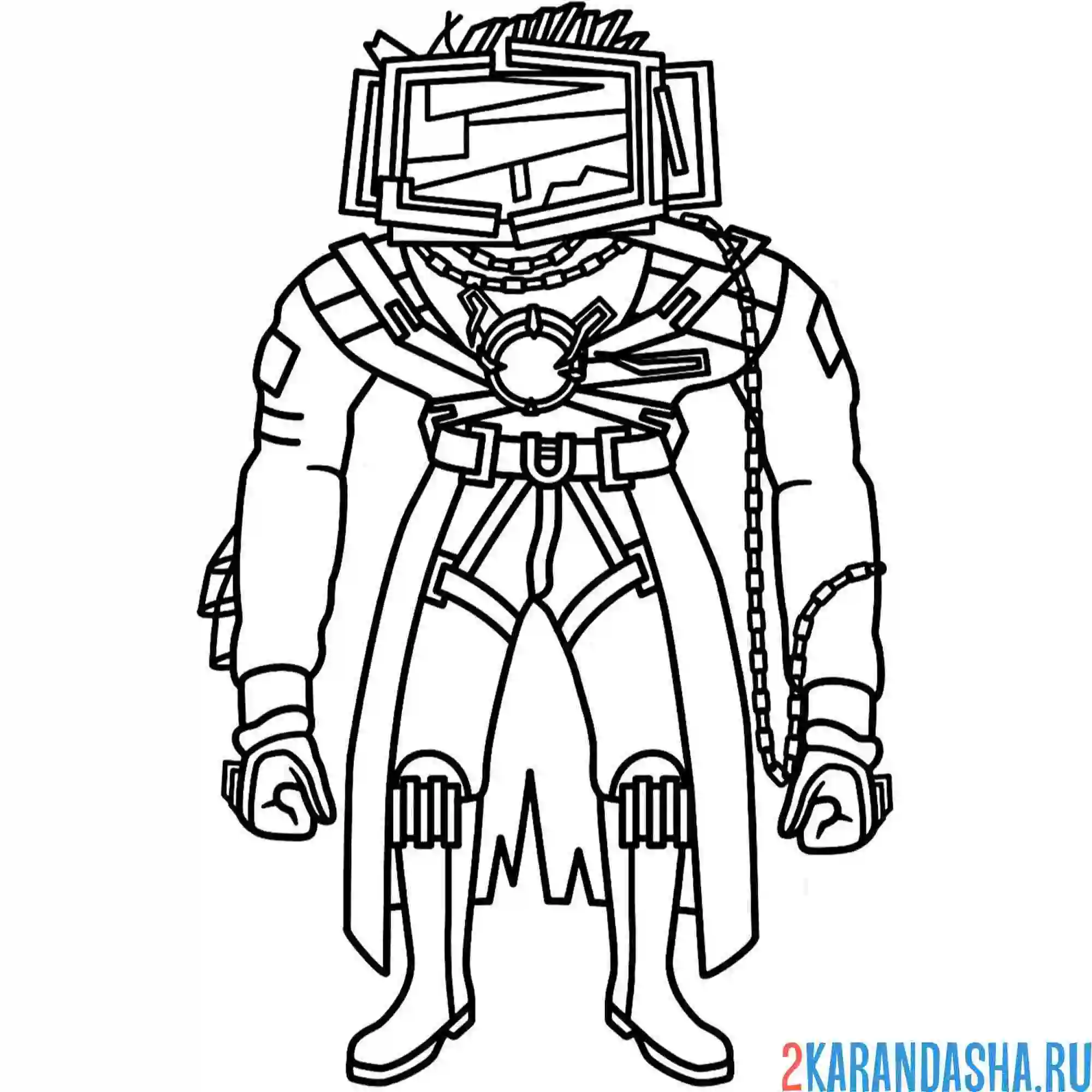 Раскраска новый инфицированный титан тв-мен