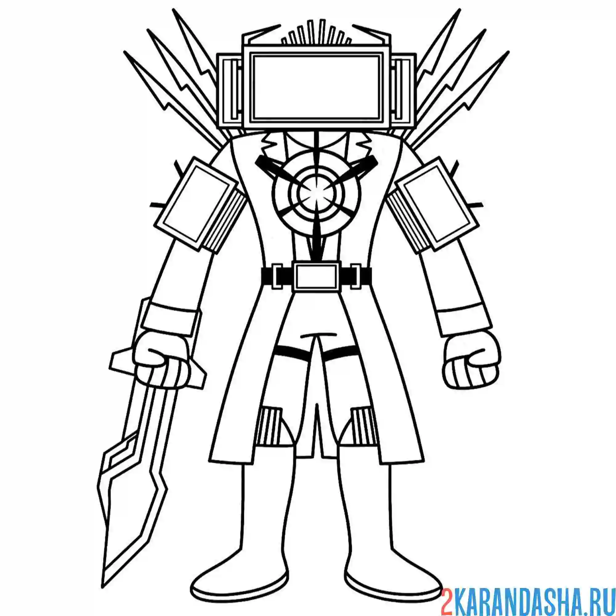 Раскраска new upgraded titan tv man