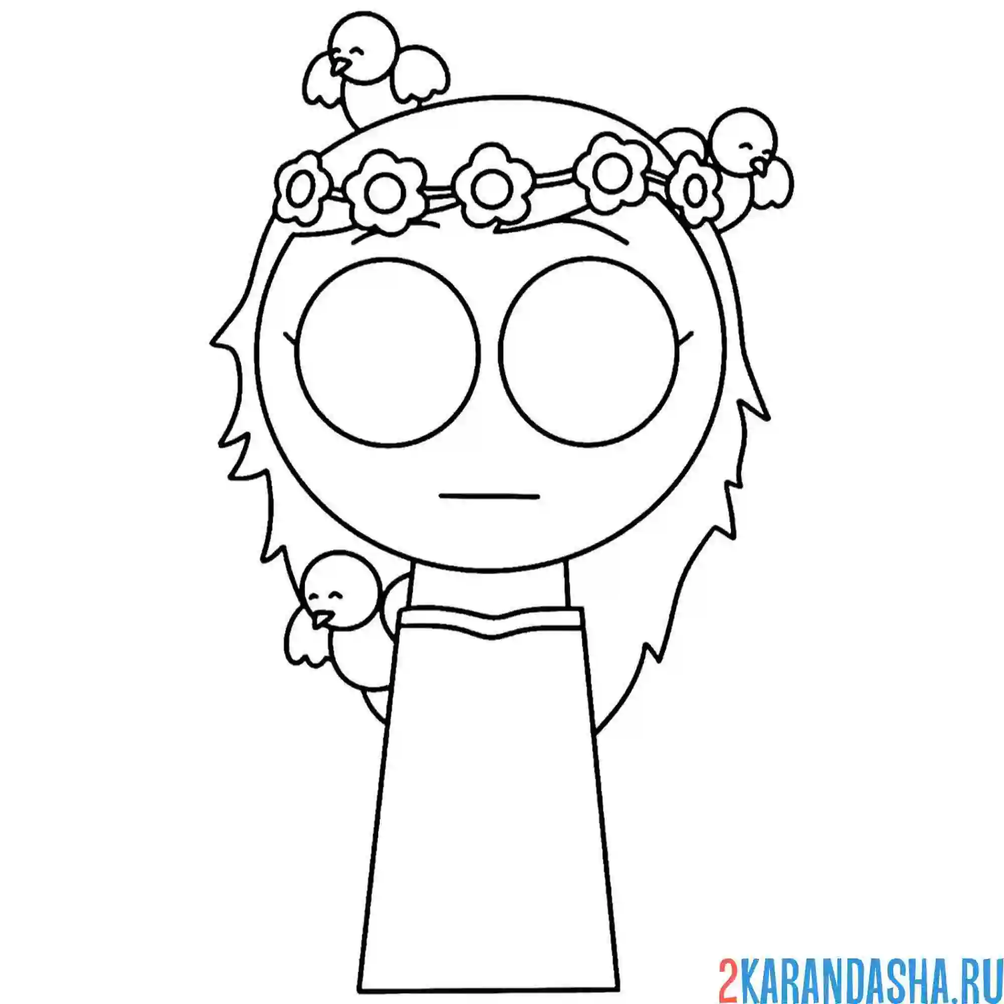 Раскраска спрунки персонаж