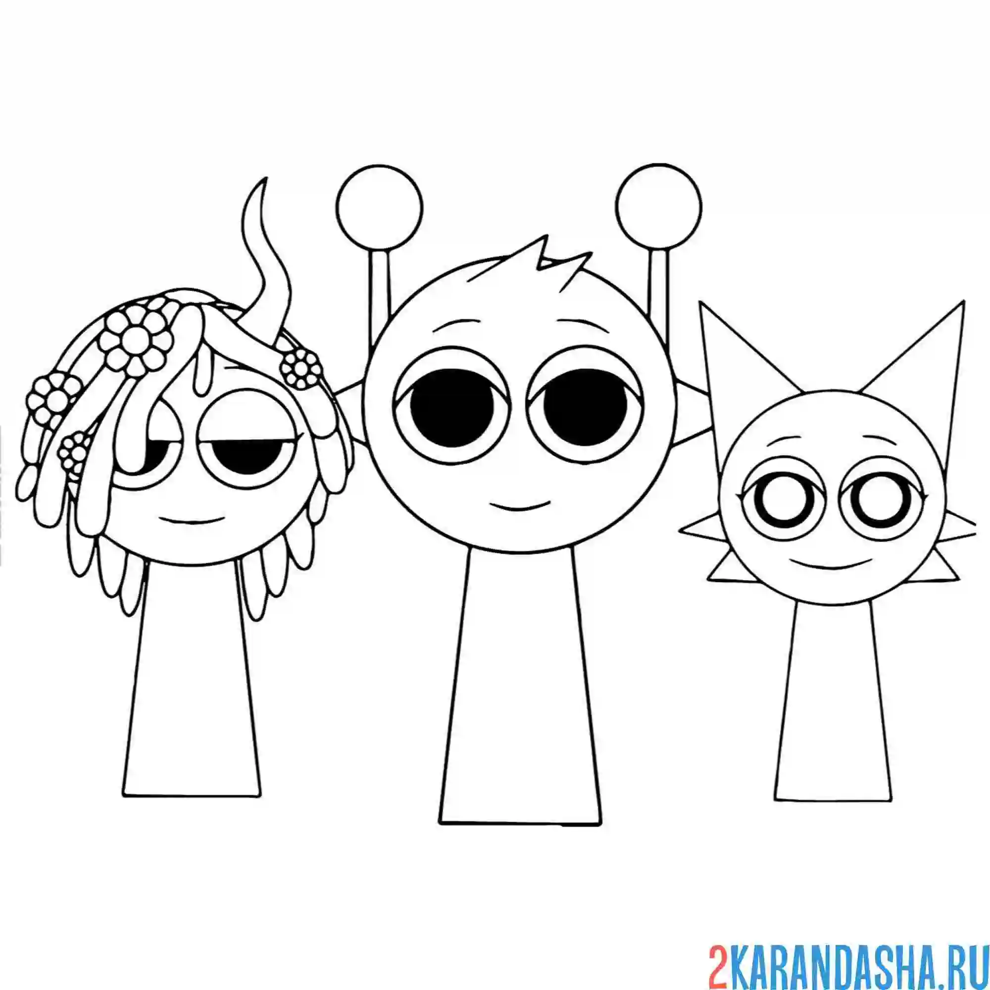 Раскраска спрунки грин, орен, вайт