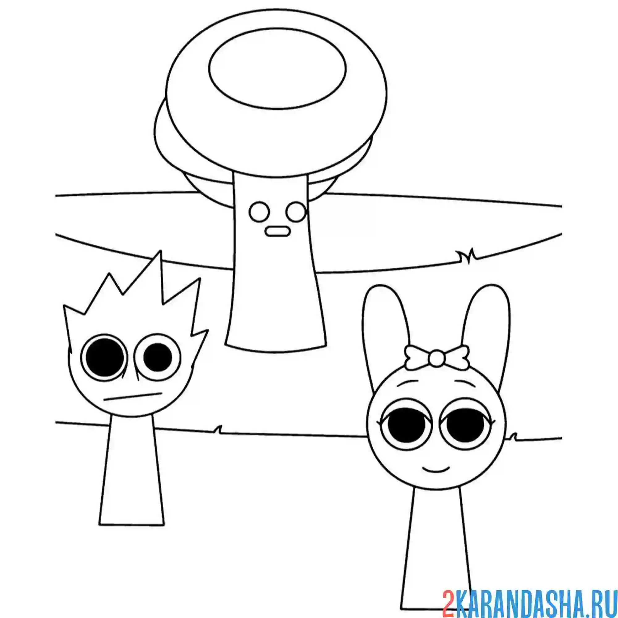 Раскраска спрунки с деревом