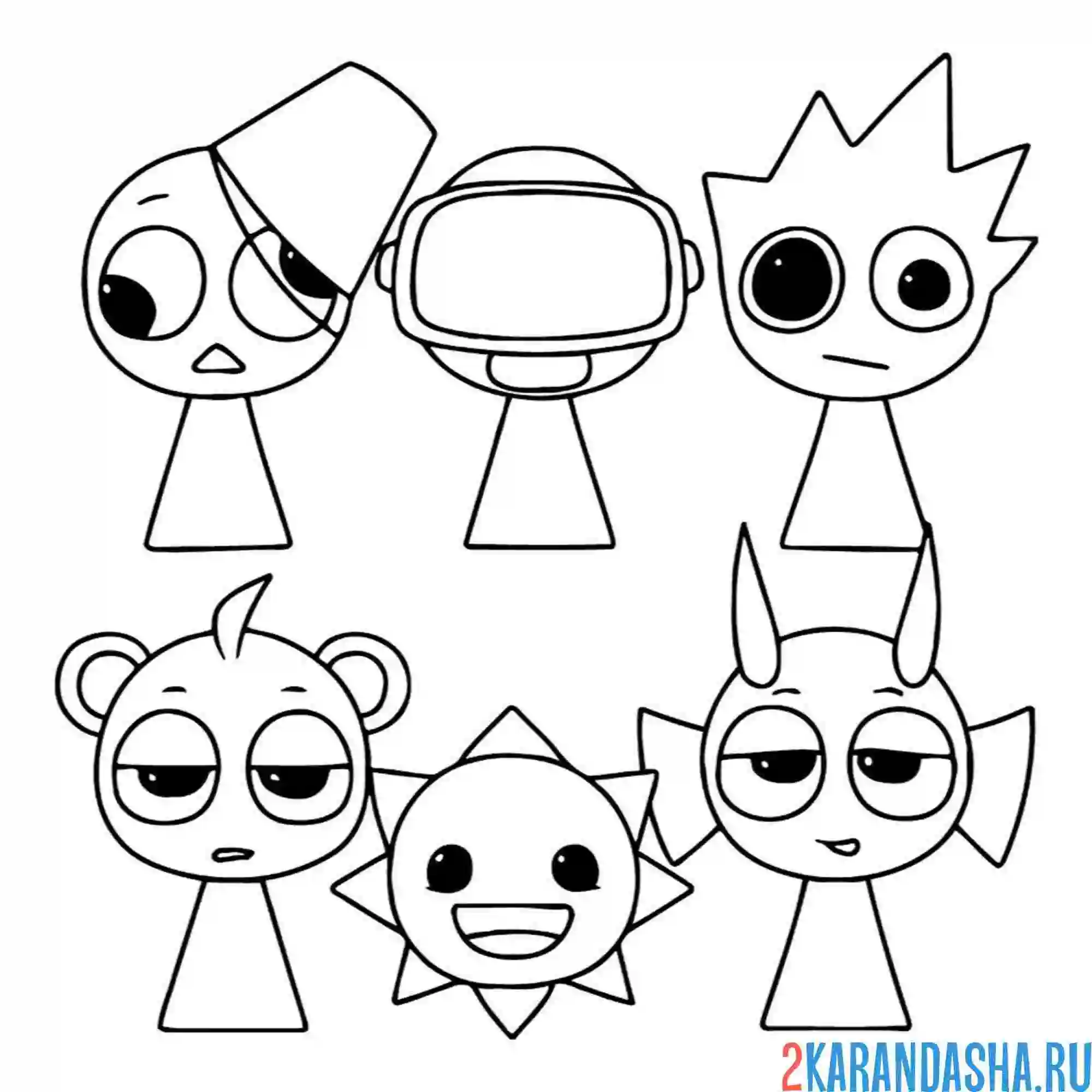 Раскраска sprunki персонажи топ