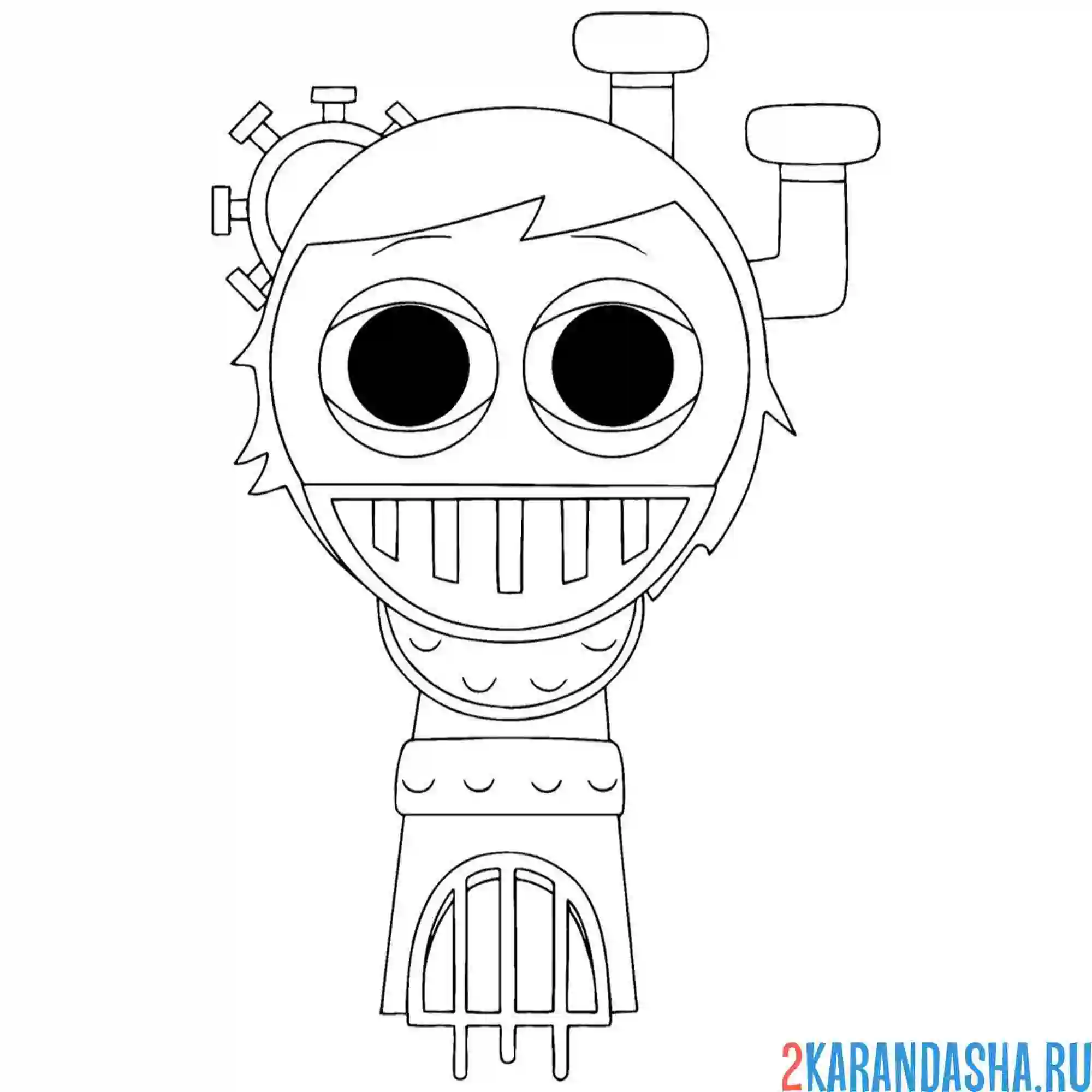 Раскраска спрунки хоррор