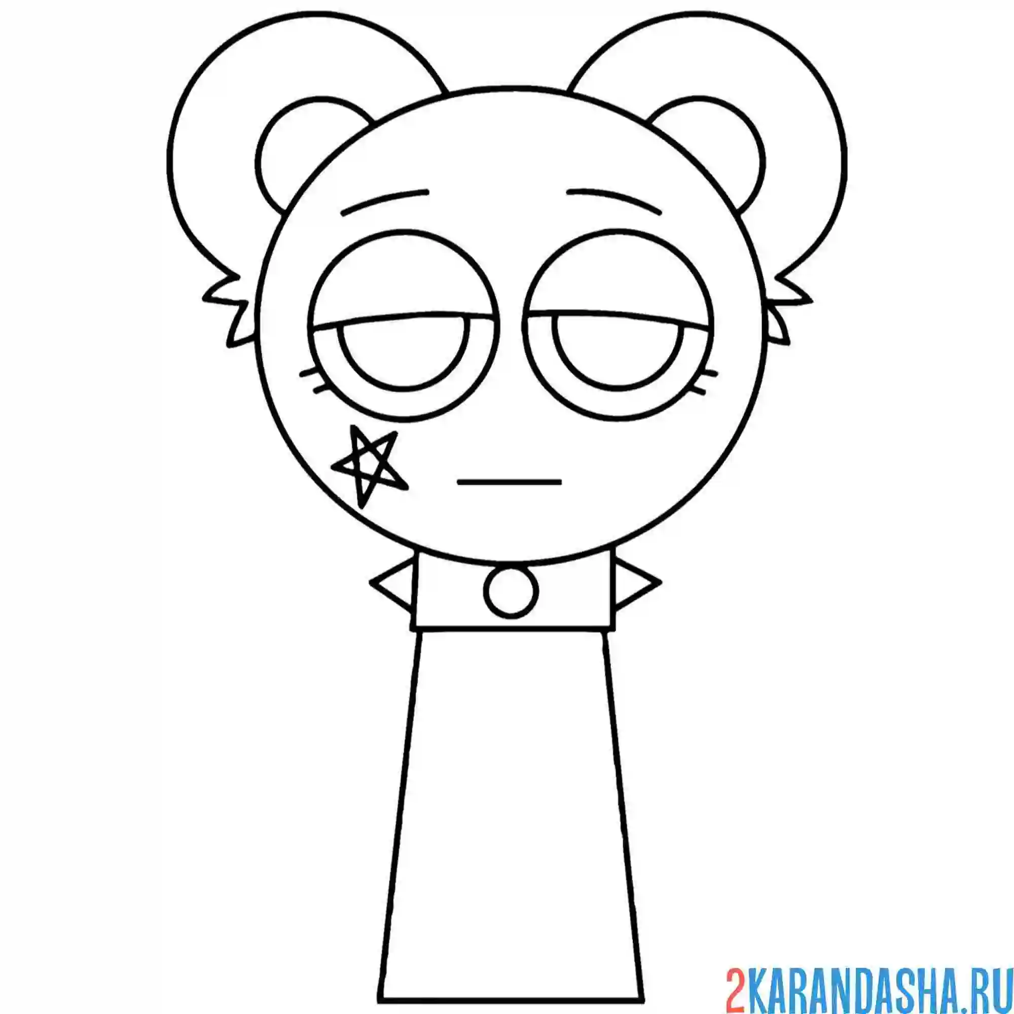 Раскраска спрунки хоррор скай блу