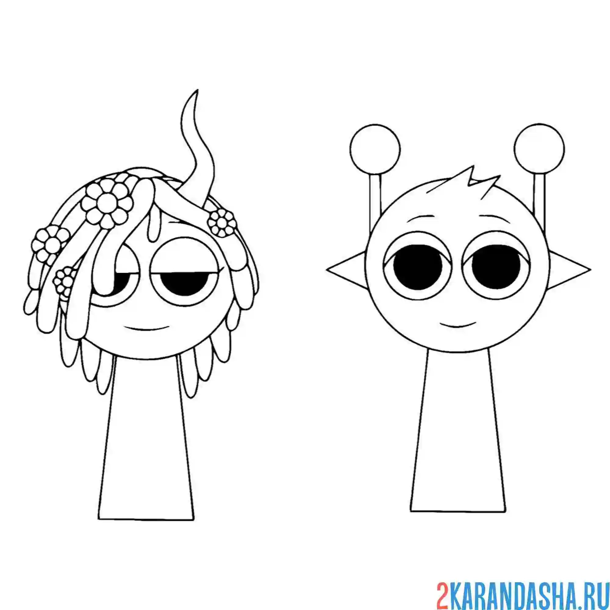 Раскраска спрунки из игры персонажи