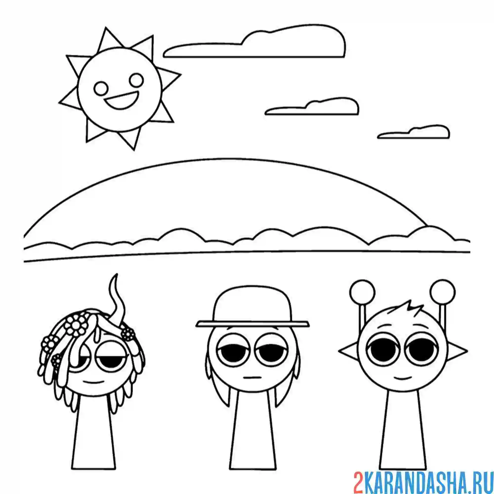 Раскраска спрунки на улице