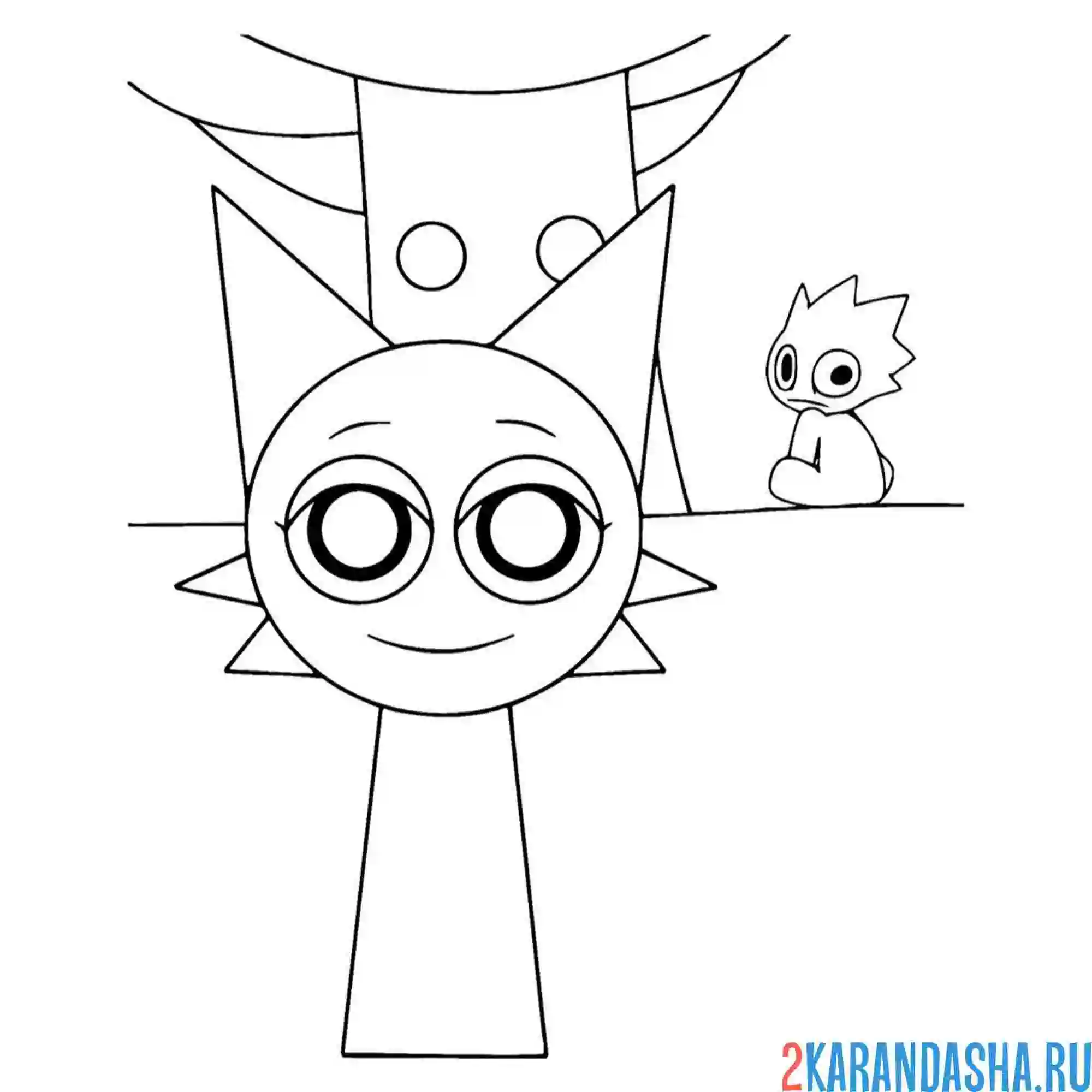 Раскраска white спрунки и дерево