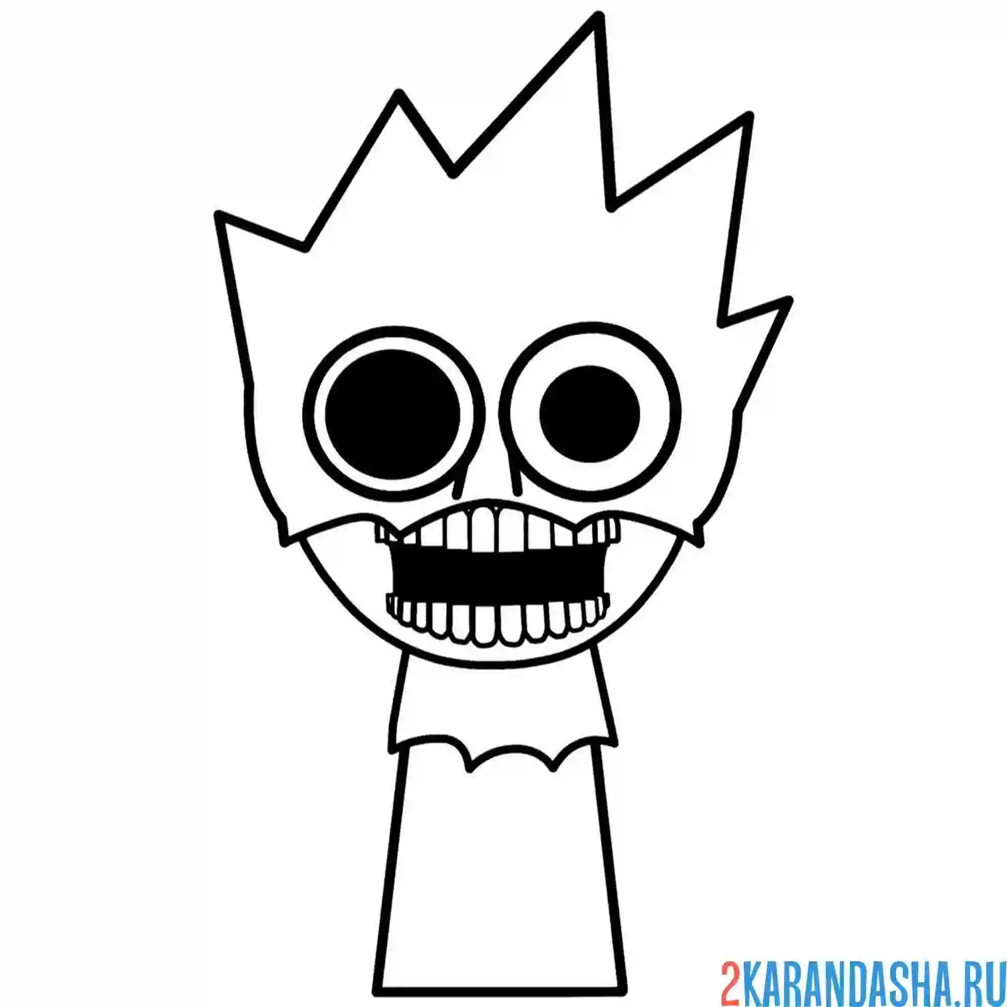 Раскраска хоррор спруник персонаж