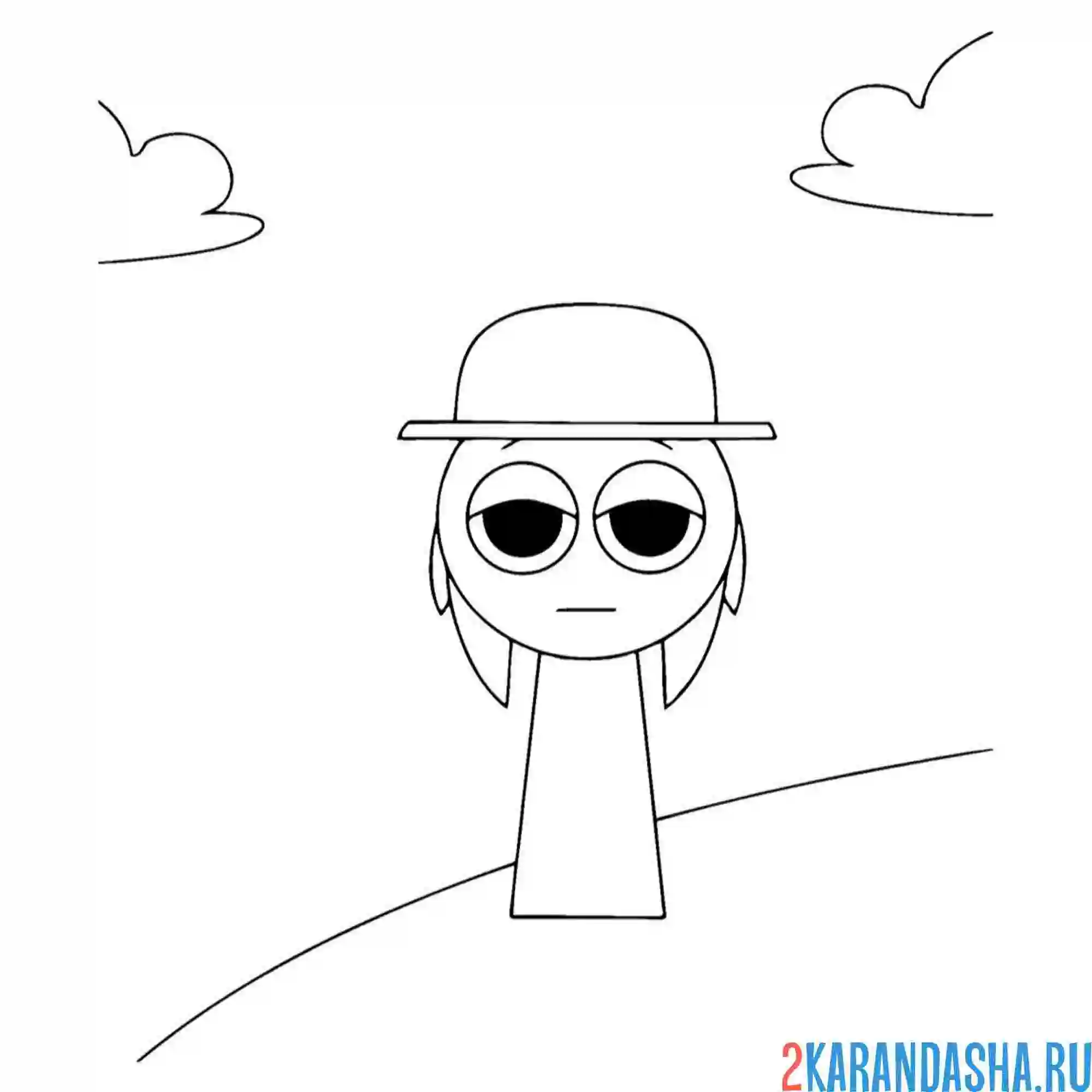 Раскраска спрунки на горе