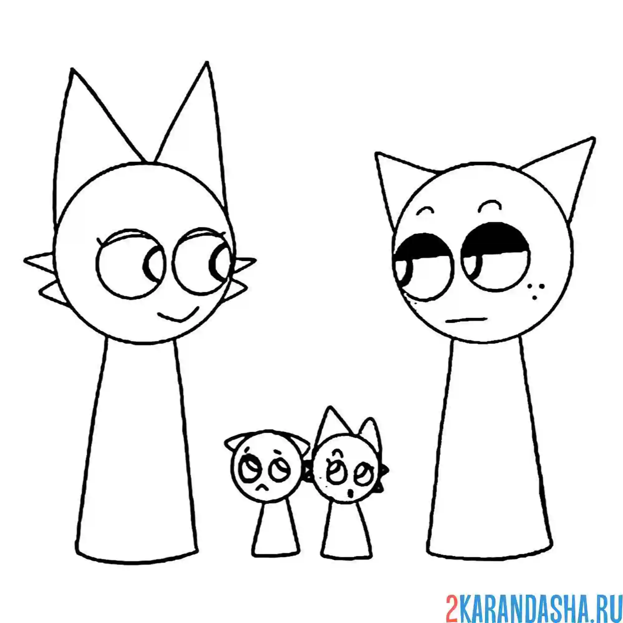 Раскраска семья спрунки