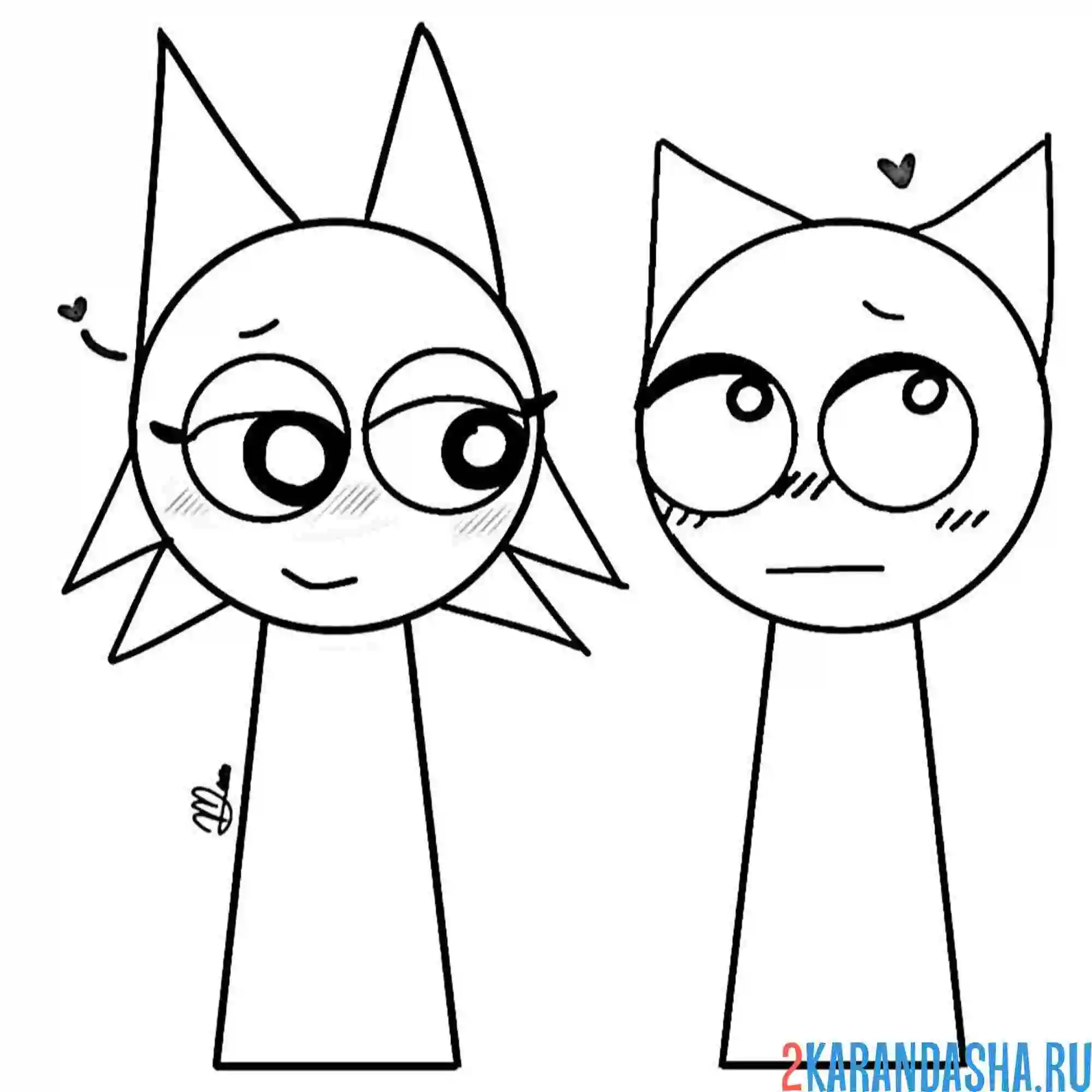 Раскраска спрунки вайт и грей вместе