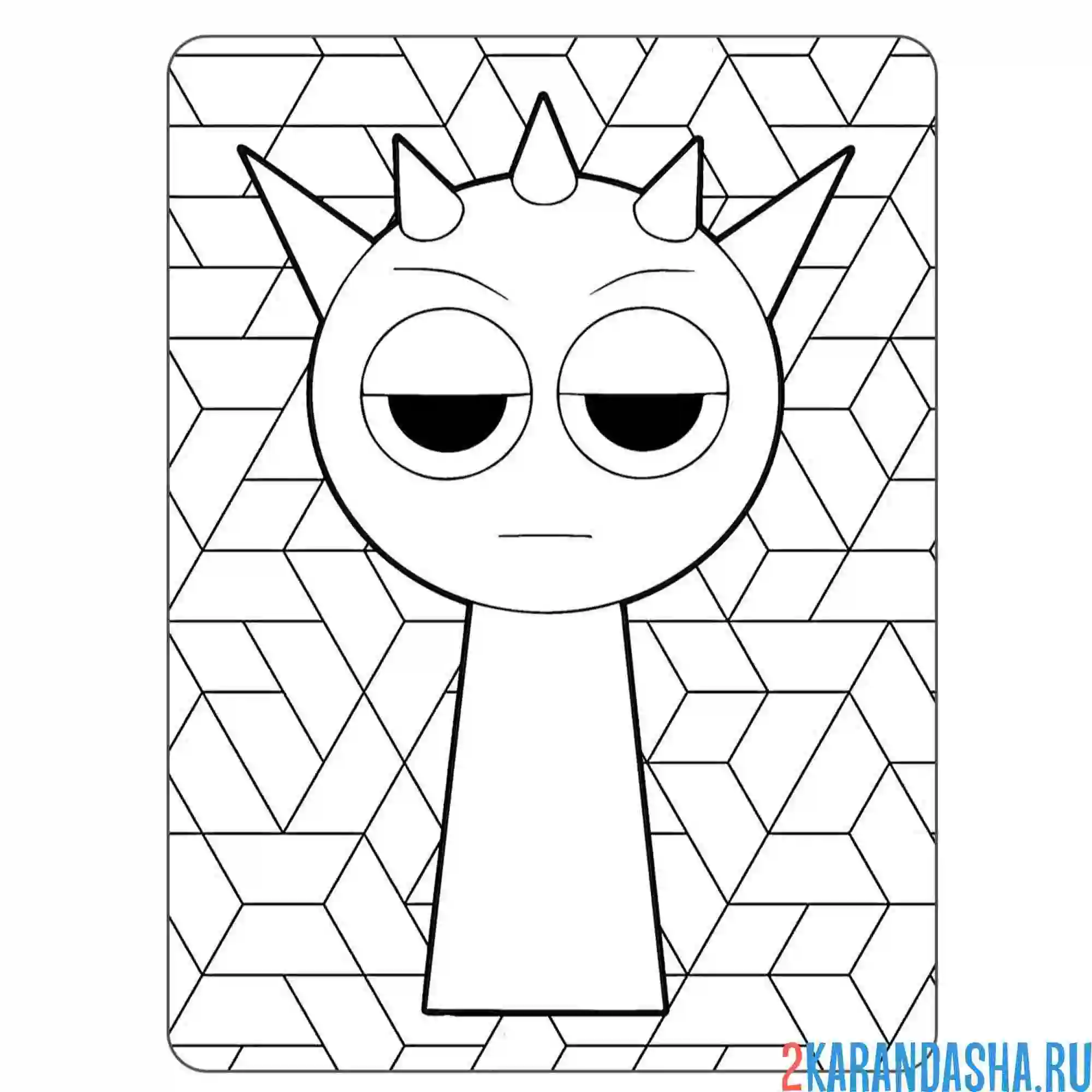 Раскраска спрунки red (raddy) персонаж