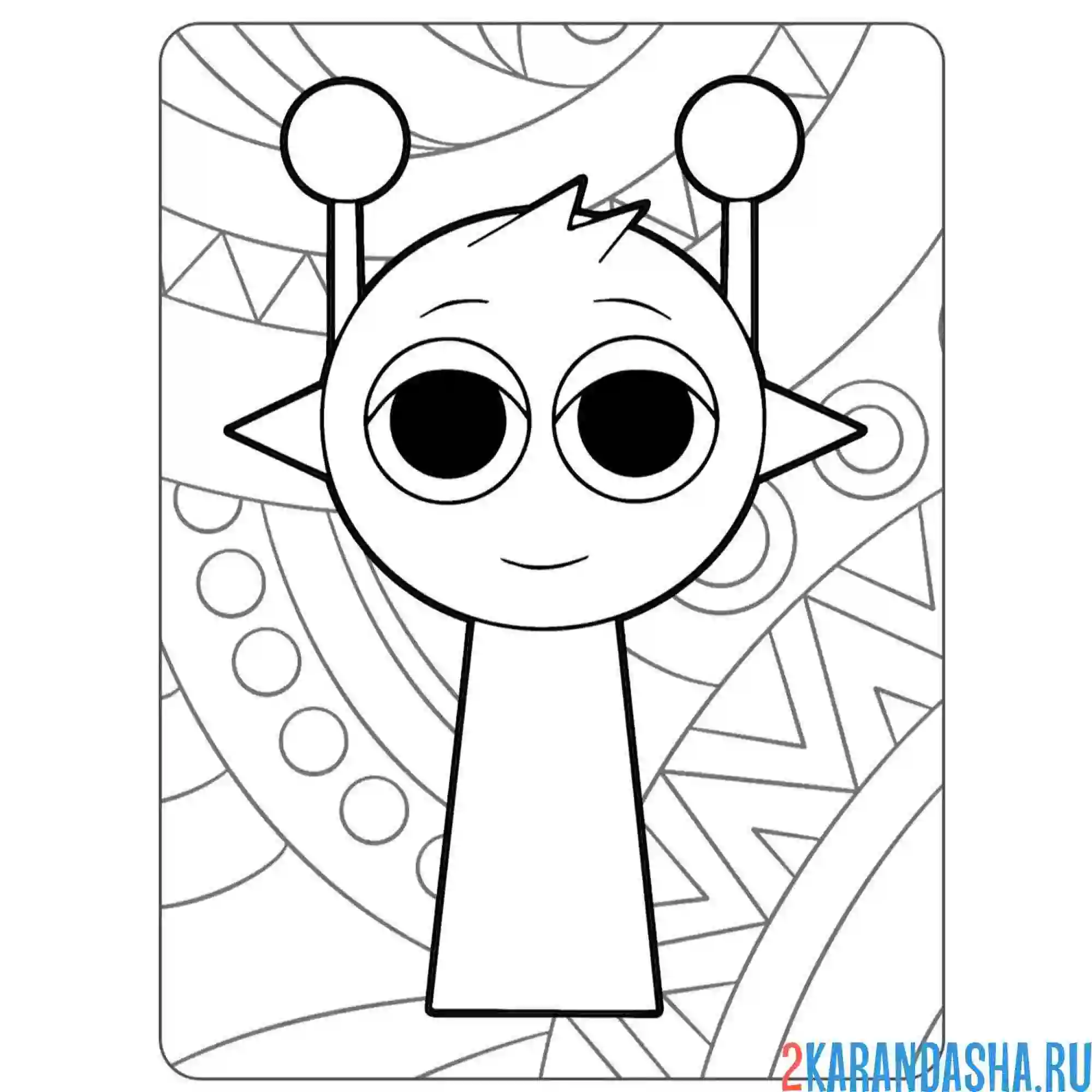 Раскраска спрунки yellow (simon) персонаж