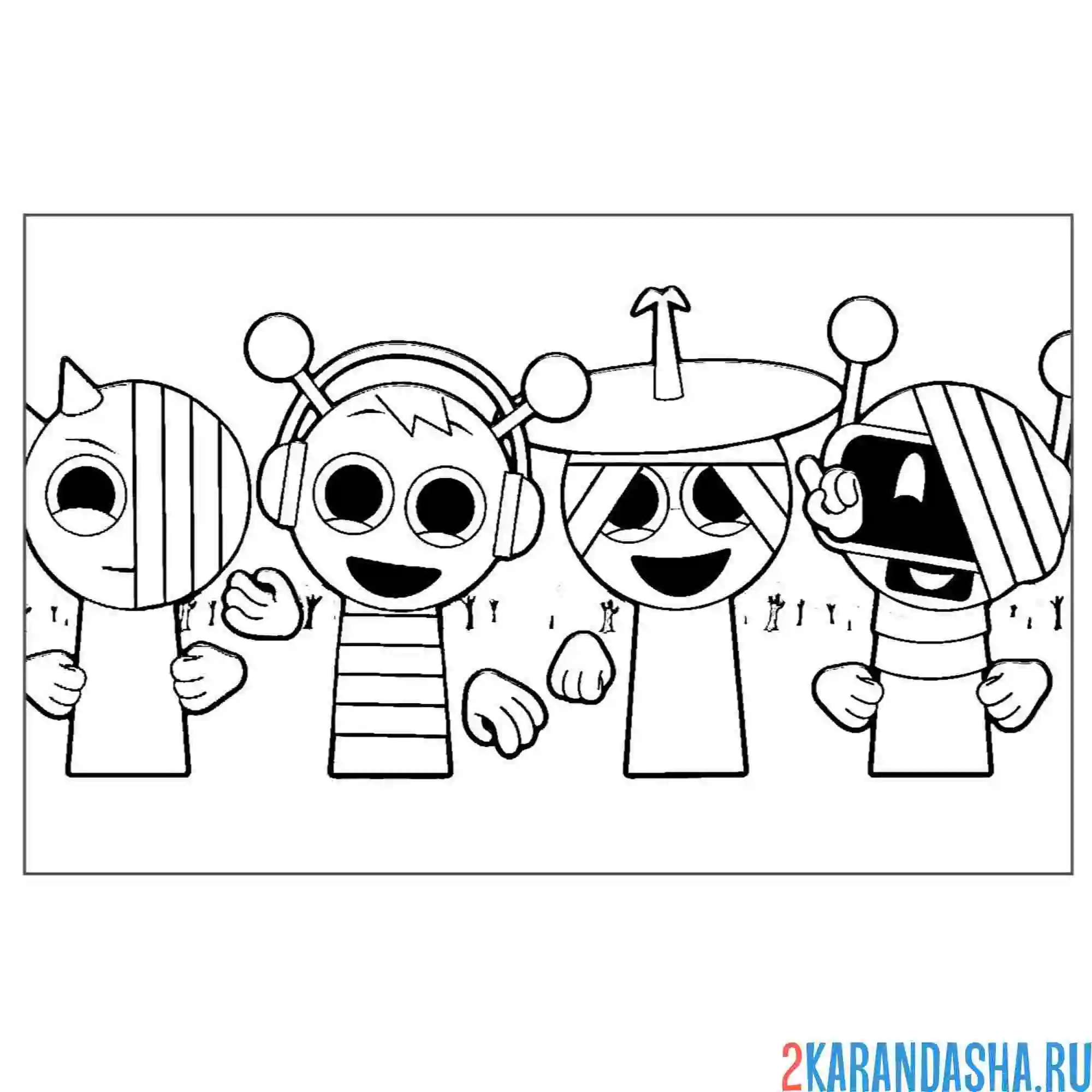 Раскраска спрунки в бинтах