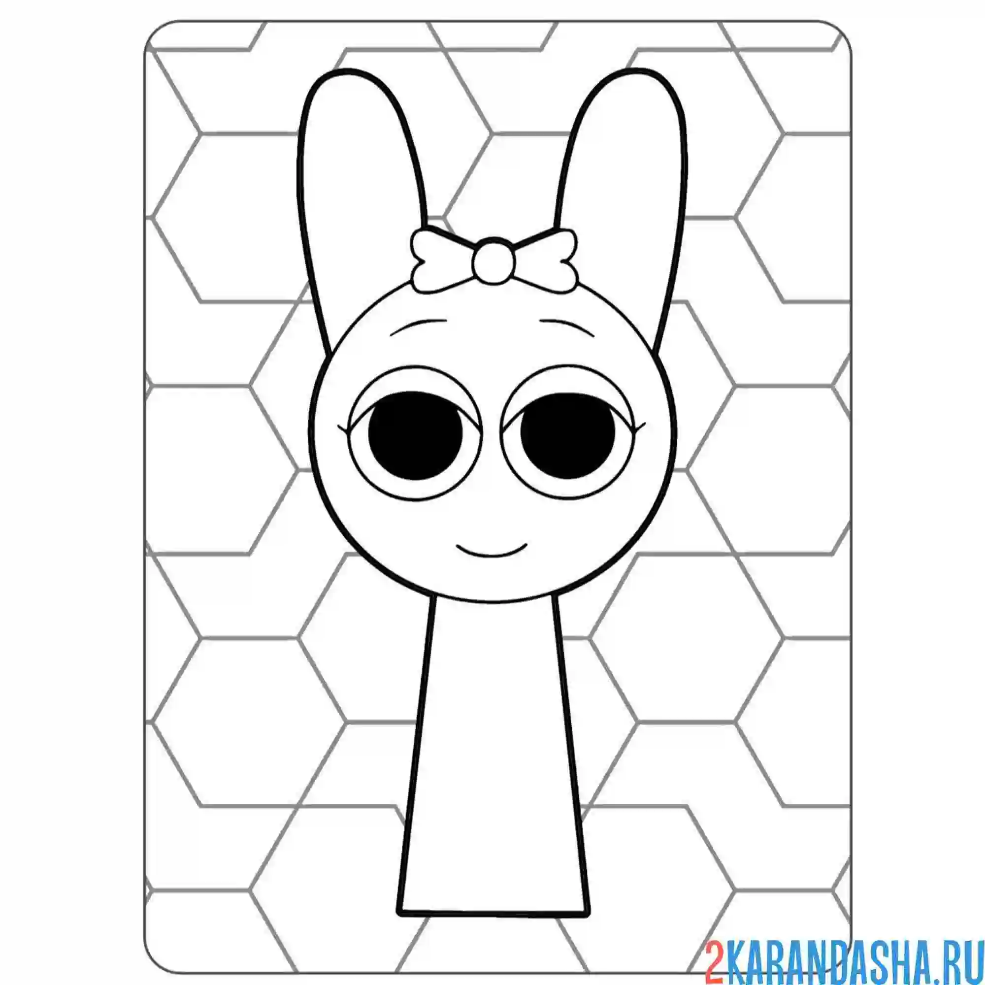 Раскраска спрунки pink (pinki) персонаж