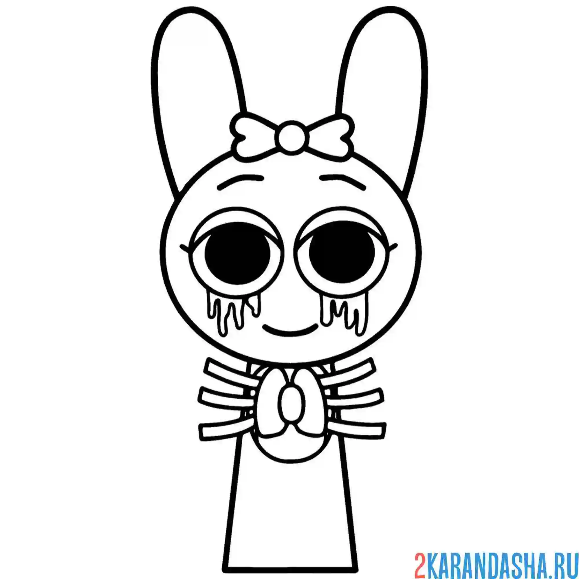 Раскраска спрунки пинки хоррор