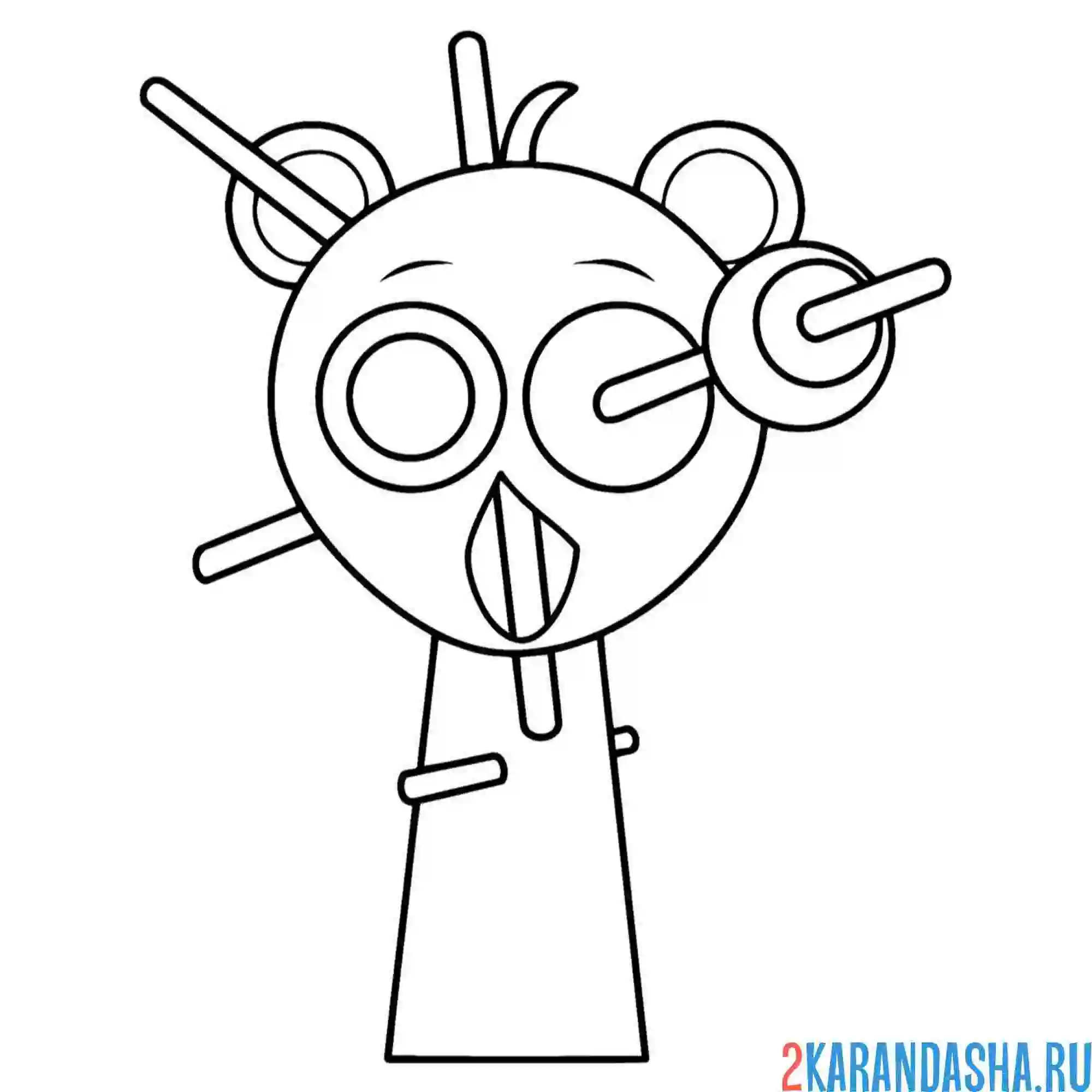 Раскраска хоррор спрунки версия