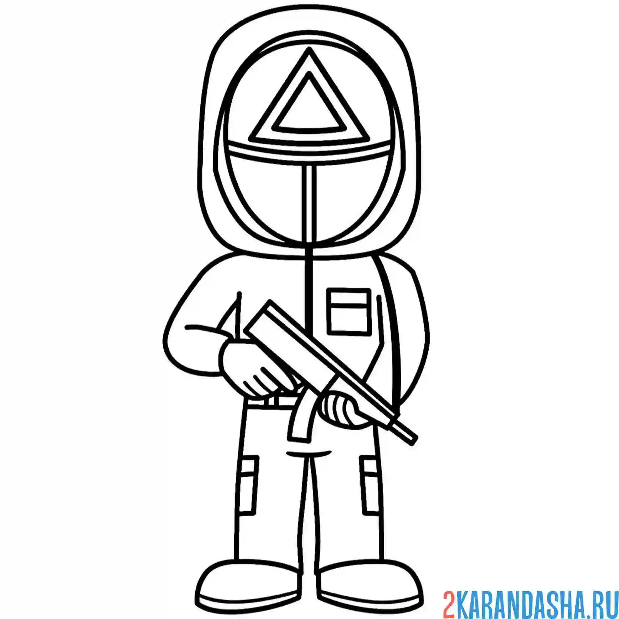 Раскраска охранник игра в кальмара 2