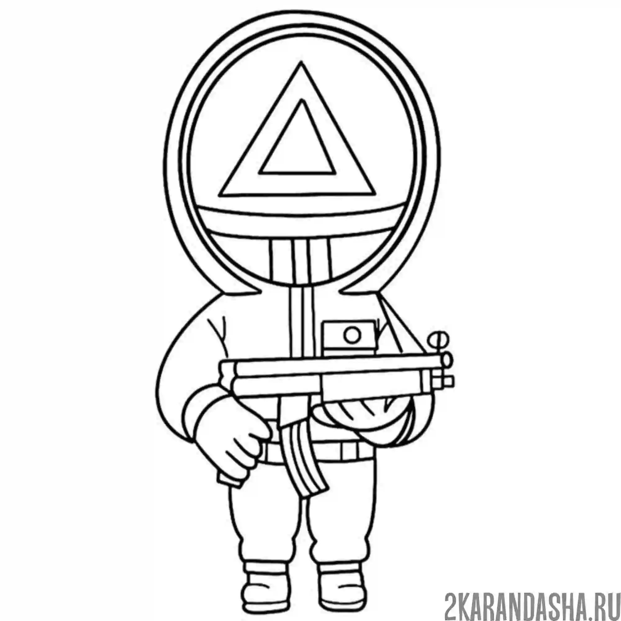 Раскраска игра в кальмара 2 охранник