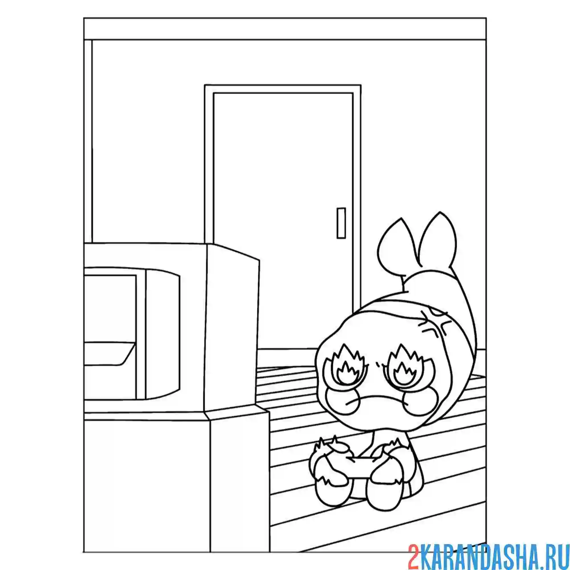 Раскраска мир денди персонаж