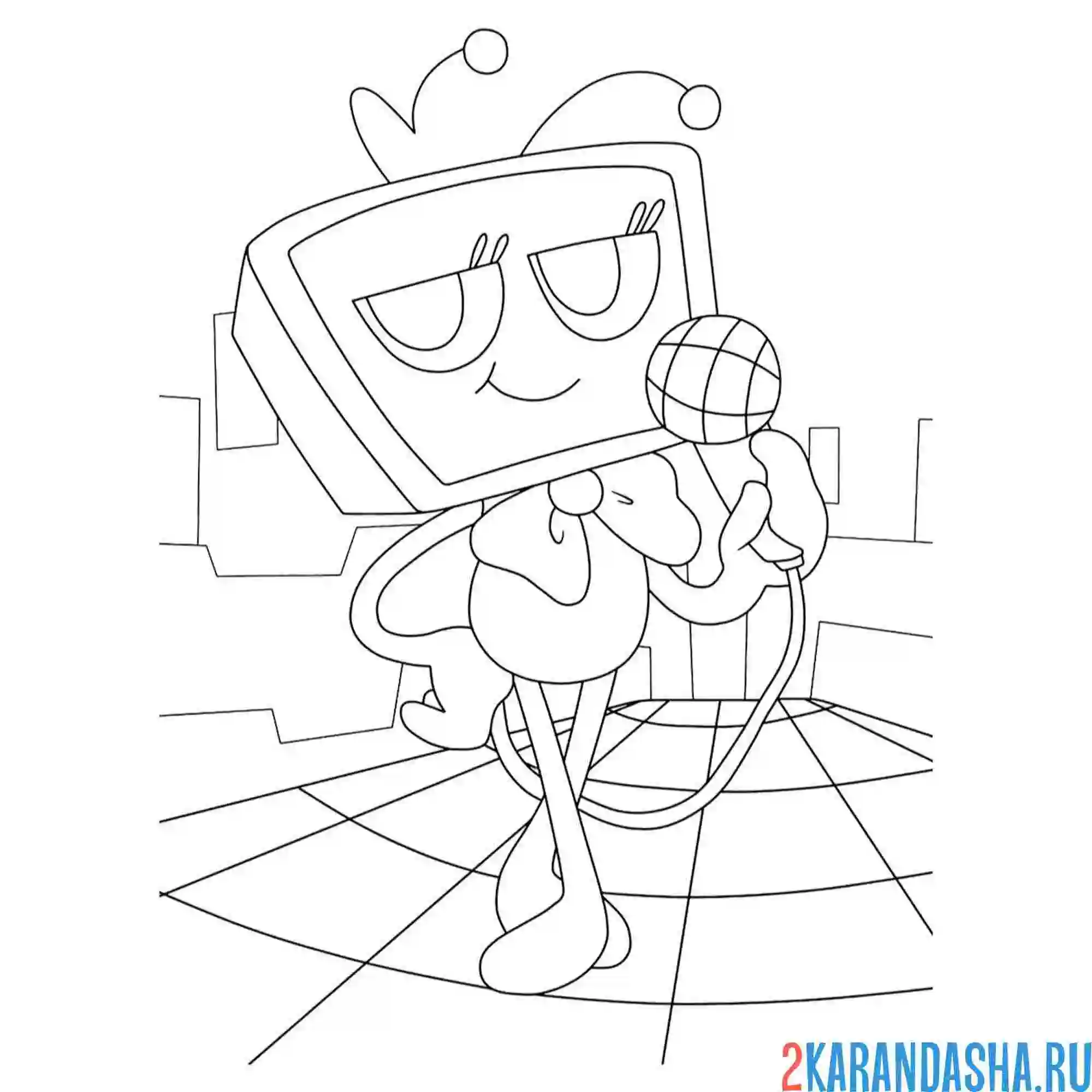 Раскраска мир денди микрофон