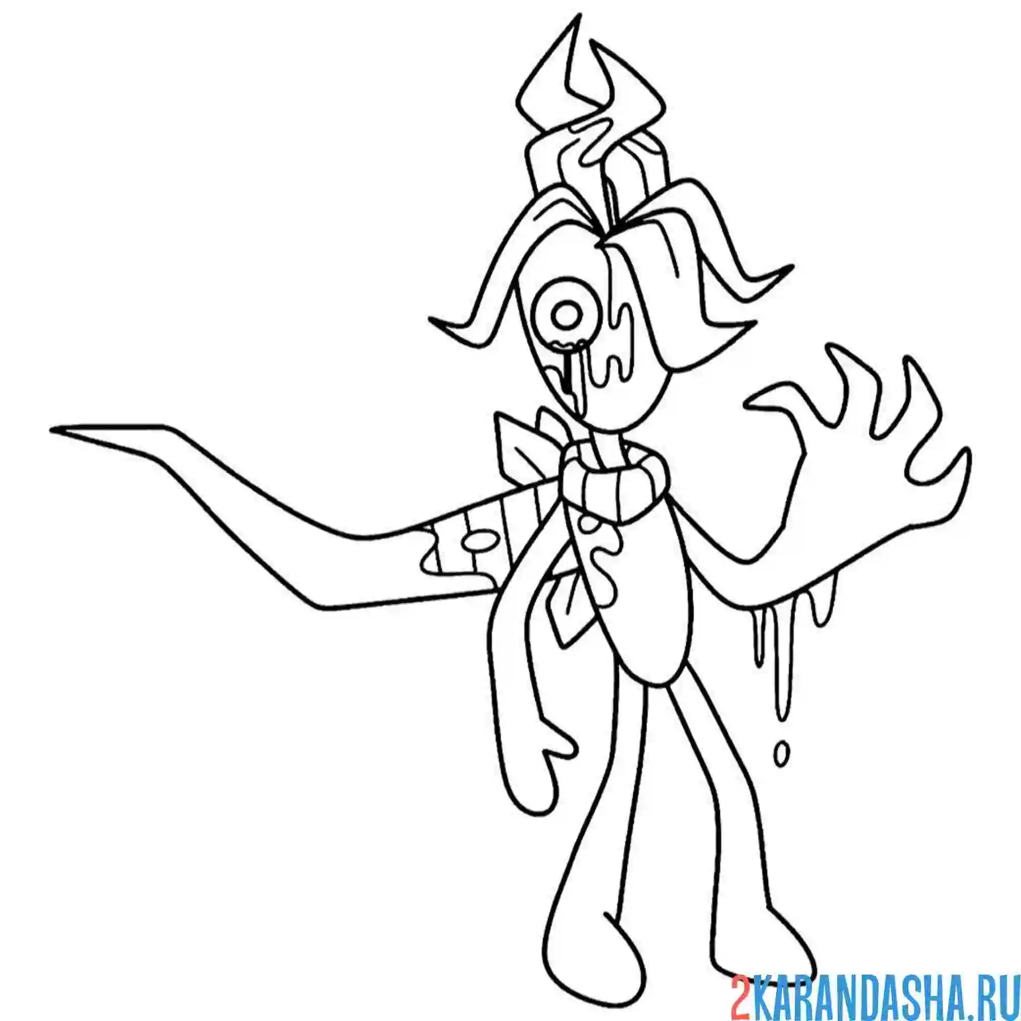 Раскраска твистед спрут из мир денди