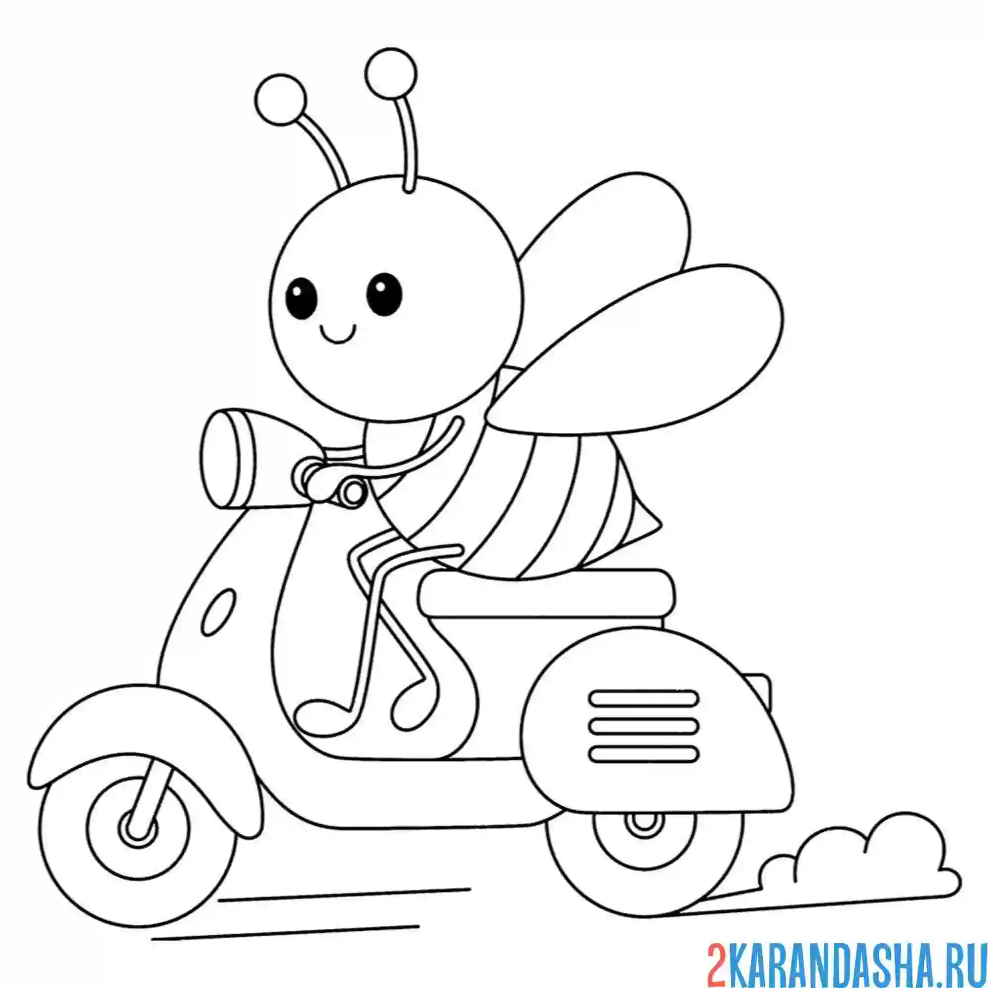 Раскраска мотоцикл и пчела