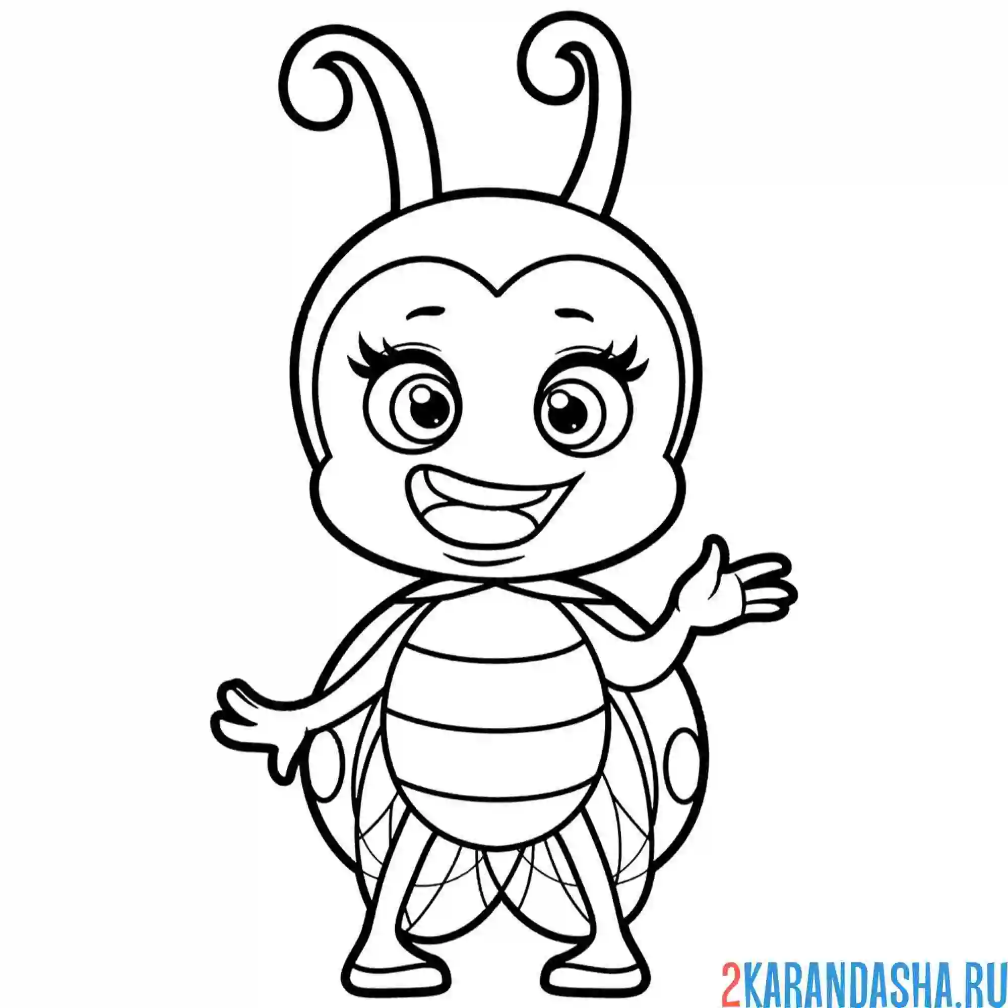 Раскраска божья коровка здоровается