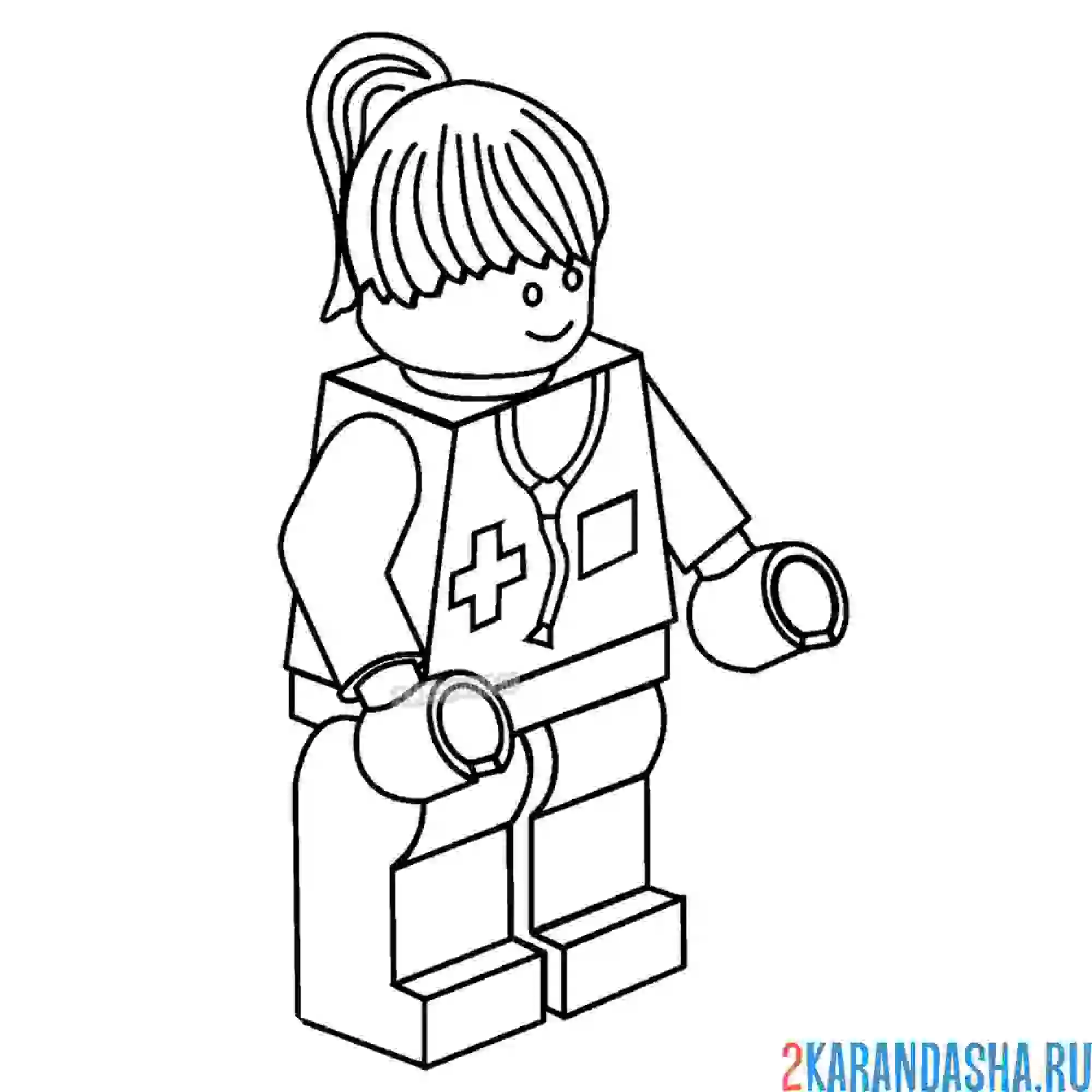Раскраска человечек девочка медсестра