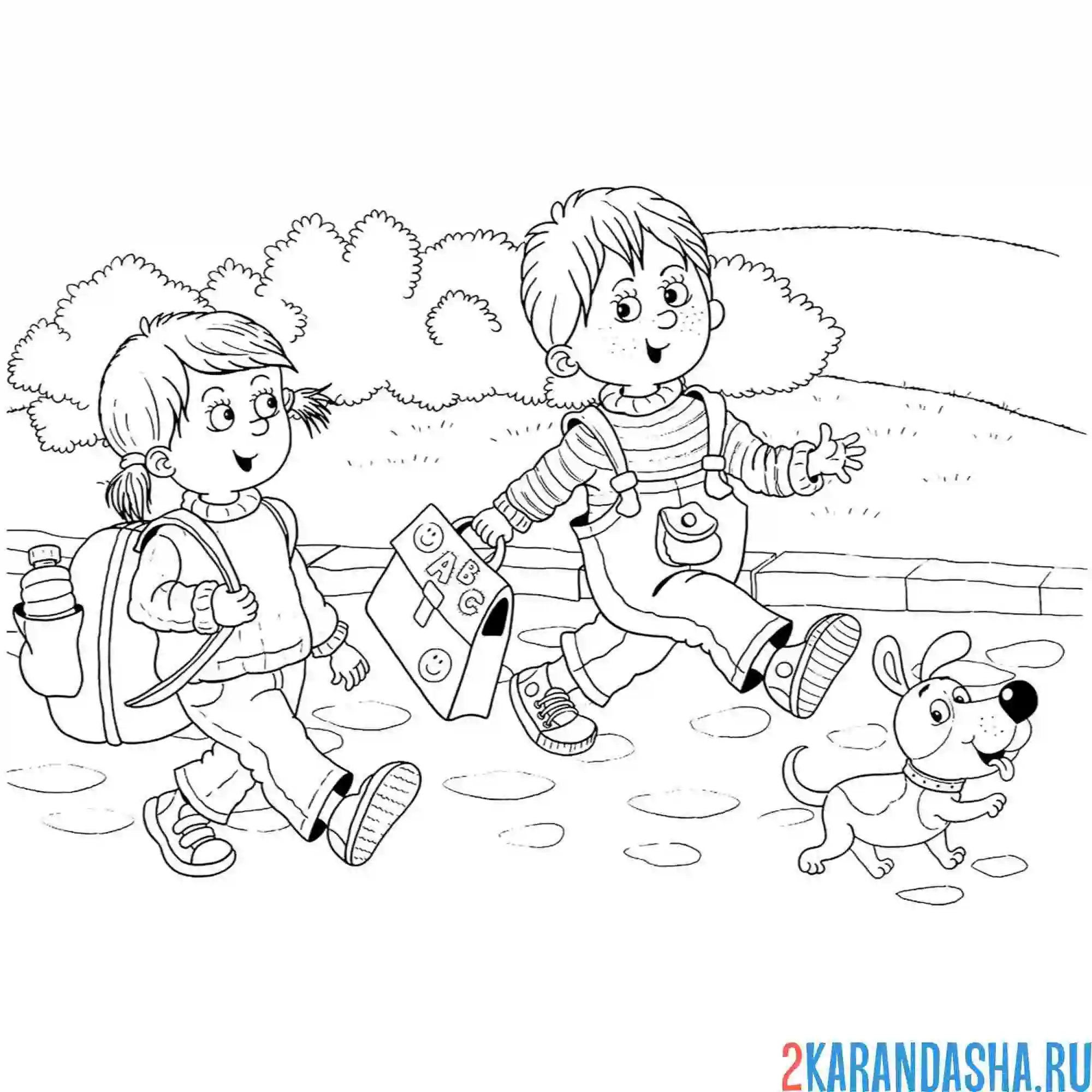 Раскраска сентябрь времена года