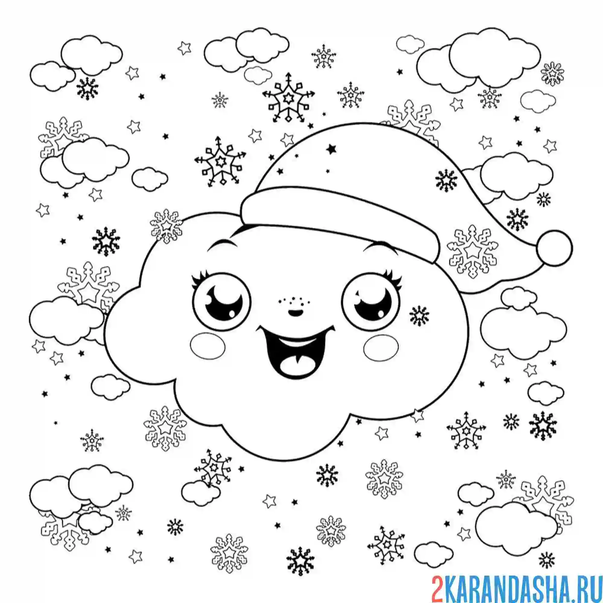 Раскраска времена года зима снег