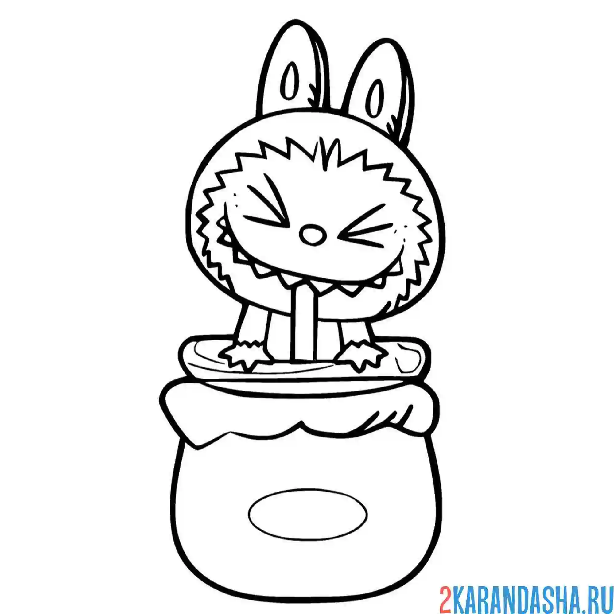 Раскраска лабубу пьет