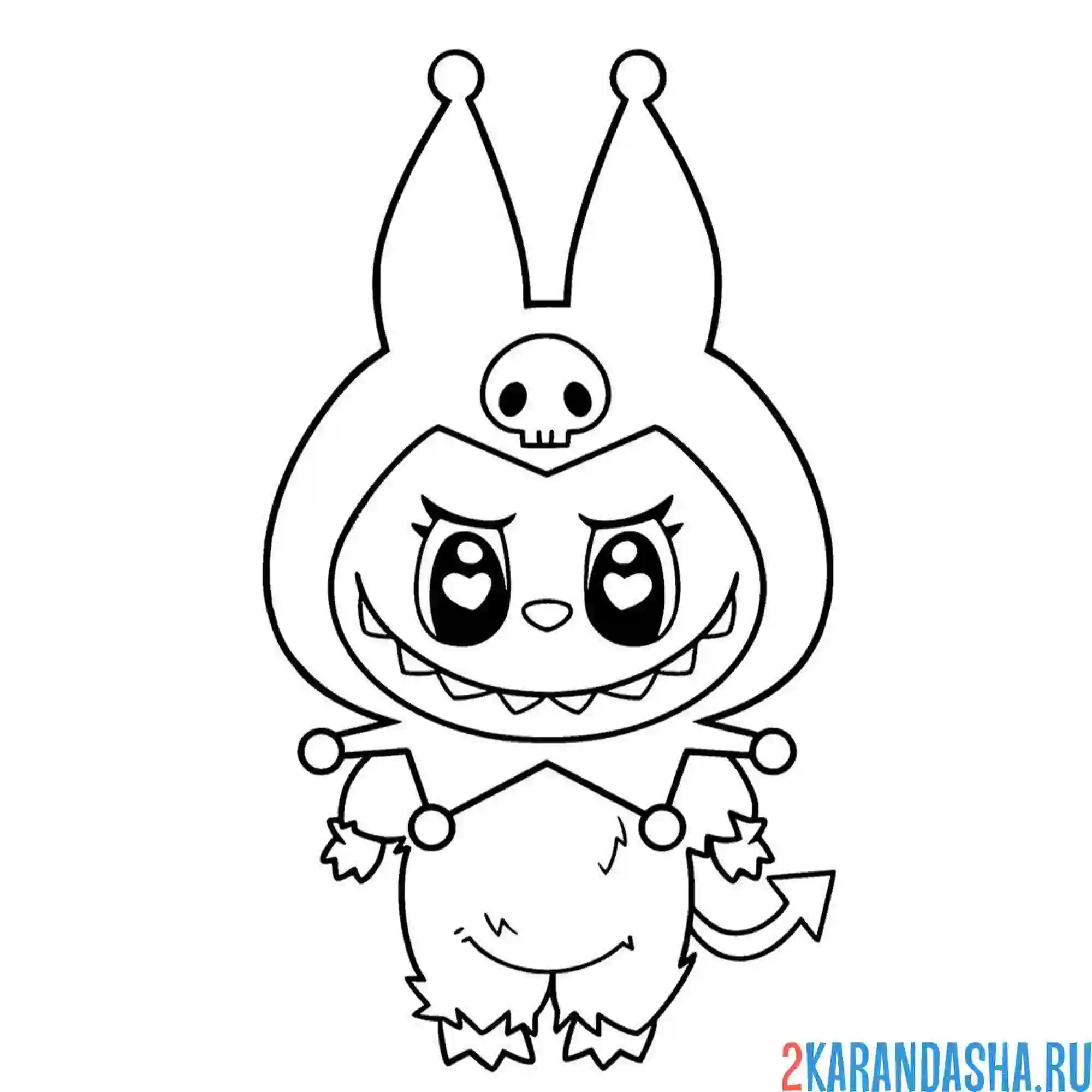 Раскраска лабубу-куроми