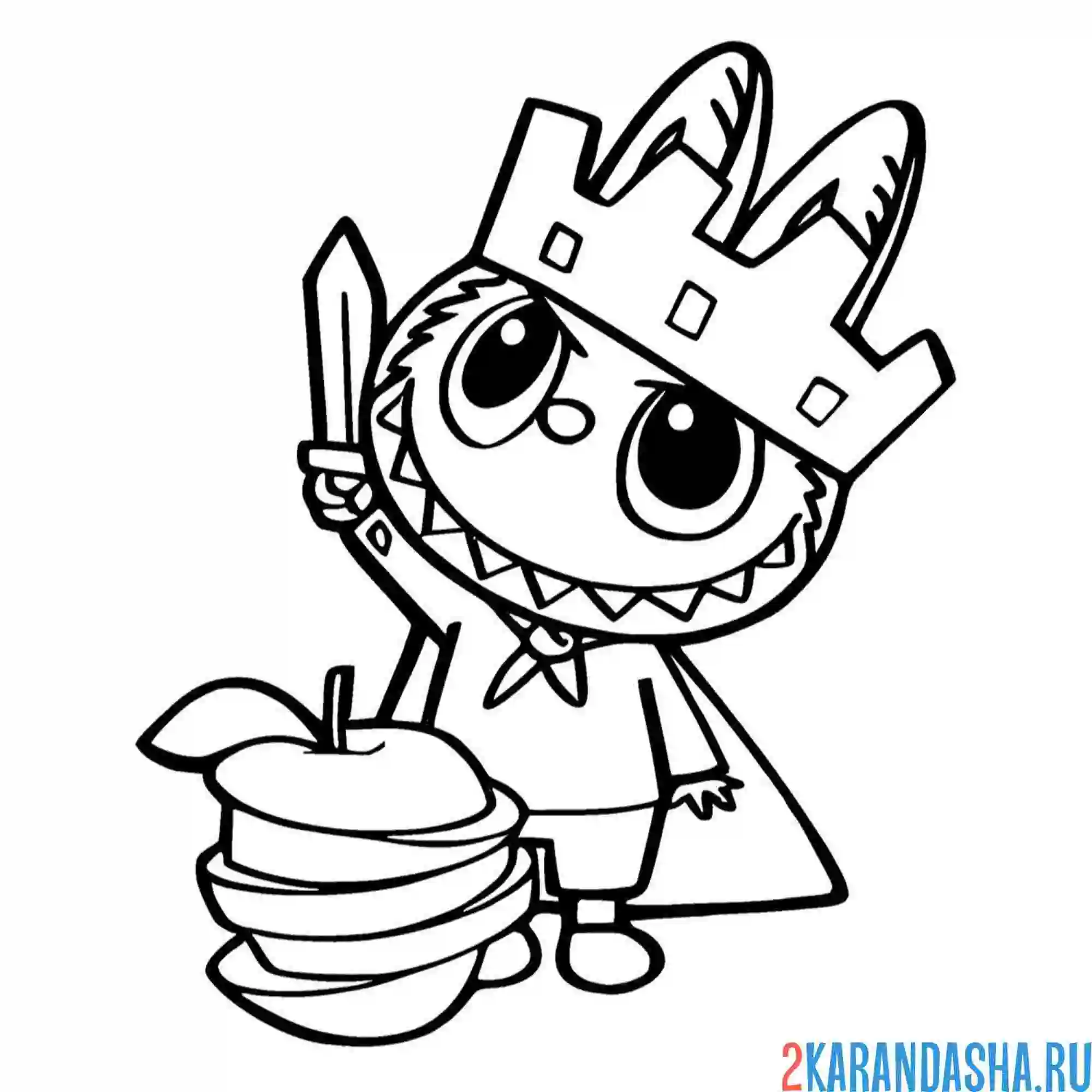 Раскраска лабубу принц