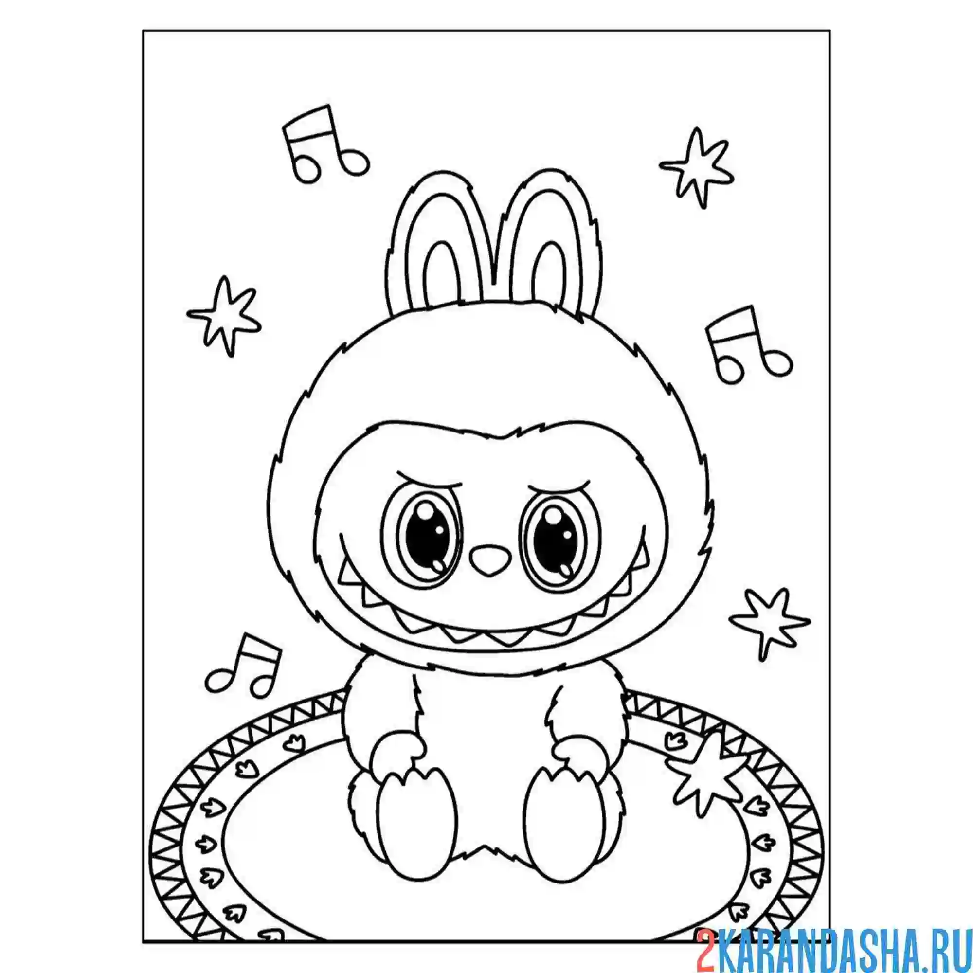Раскраска лабубу музыка