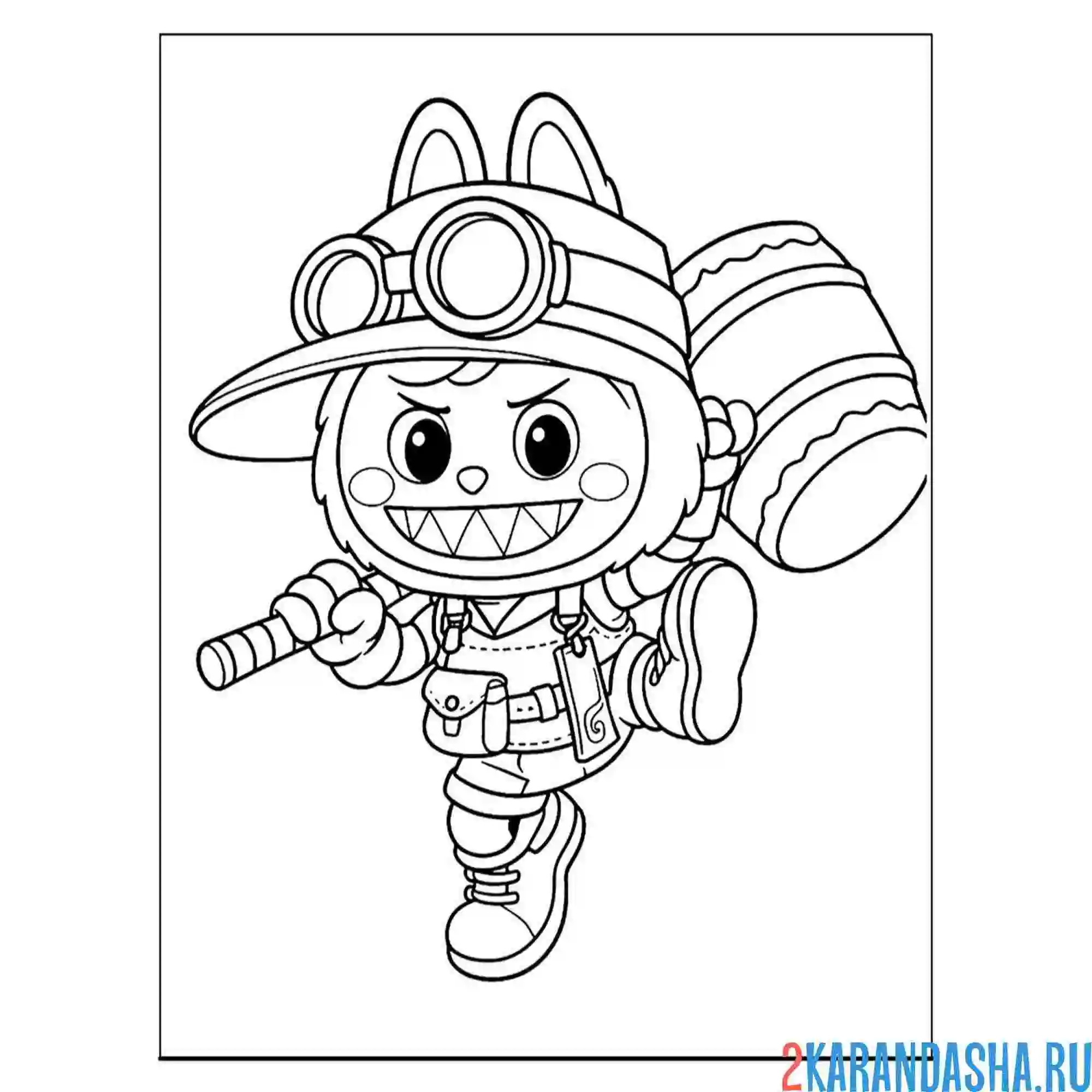 Раскраска лабубу молот