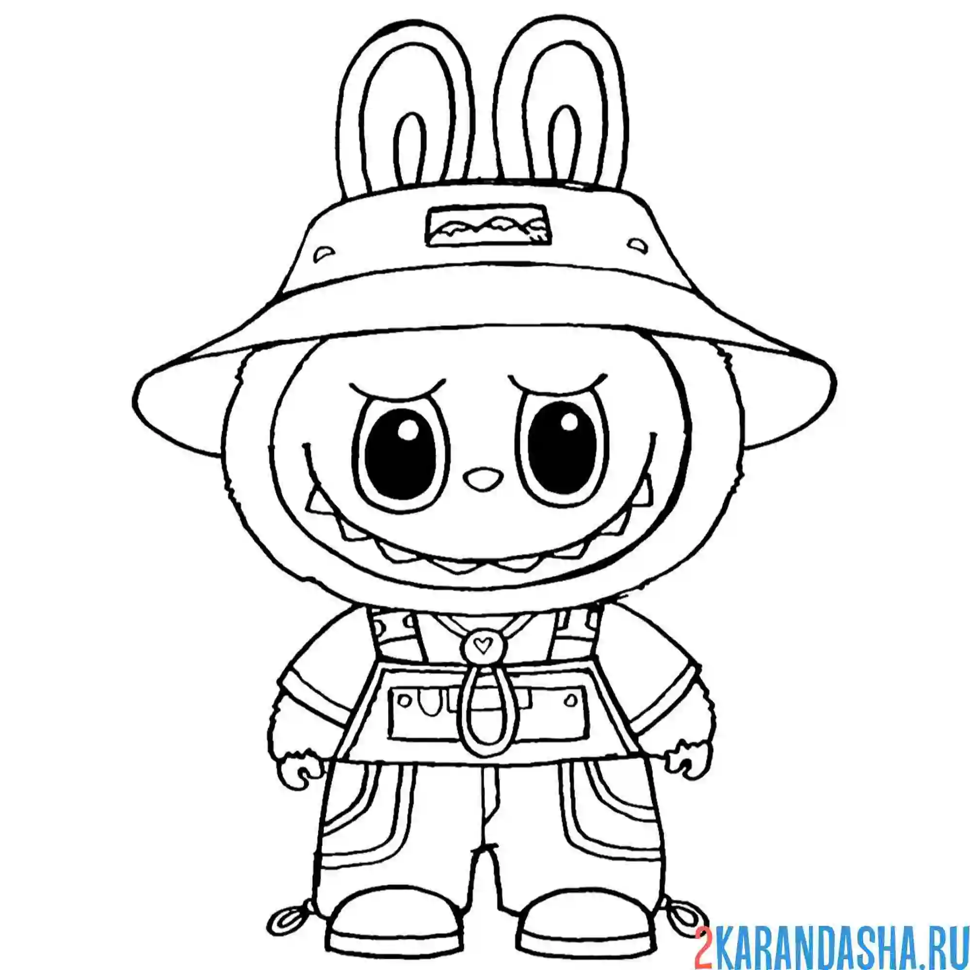 Раскраска лабубу вариант