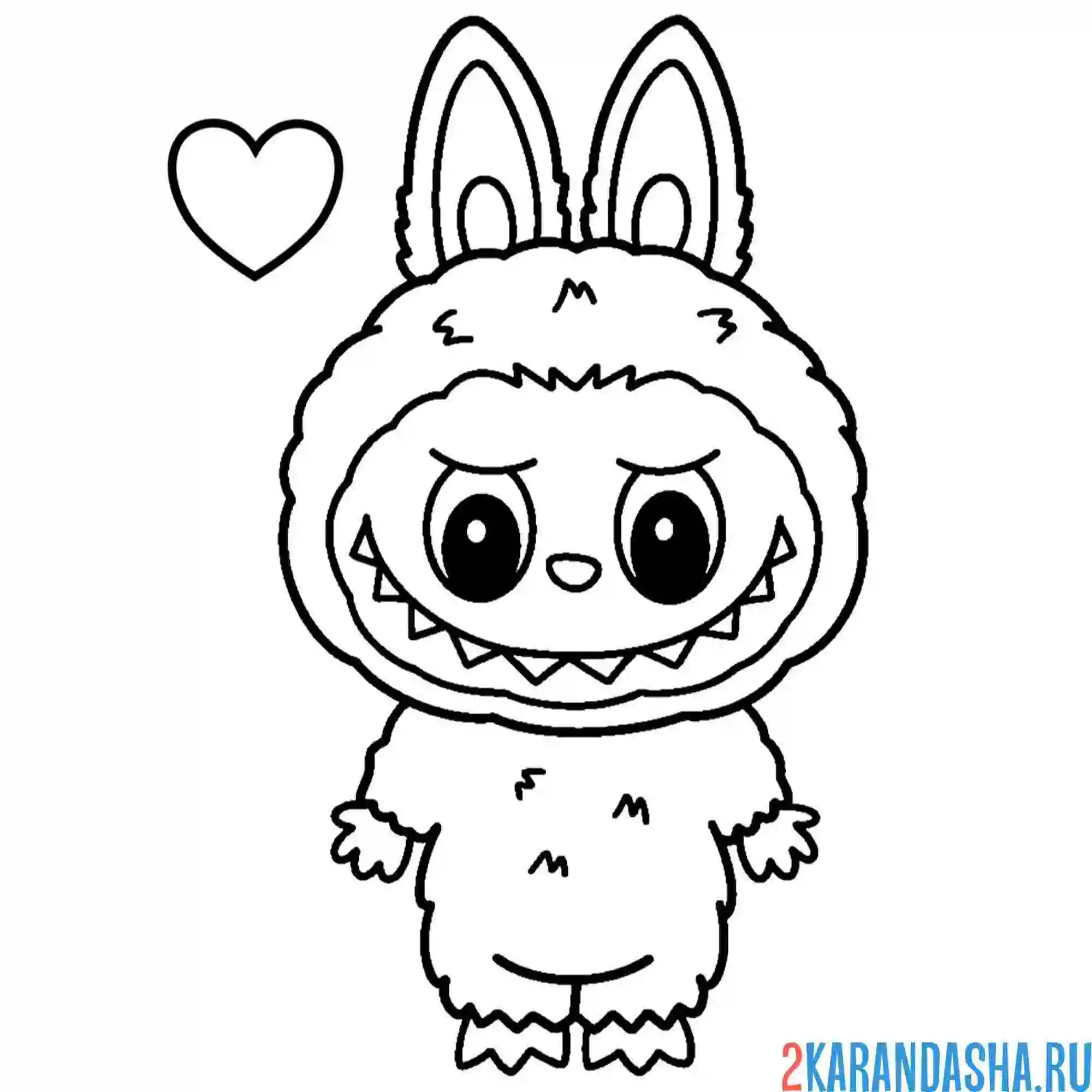 Раскраска лабубу плюш