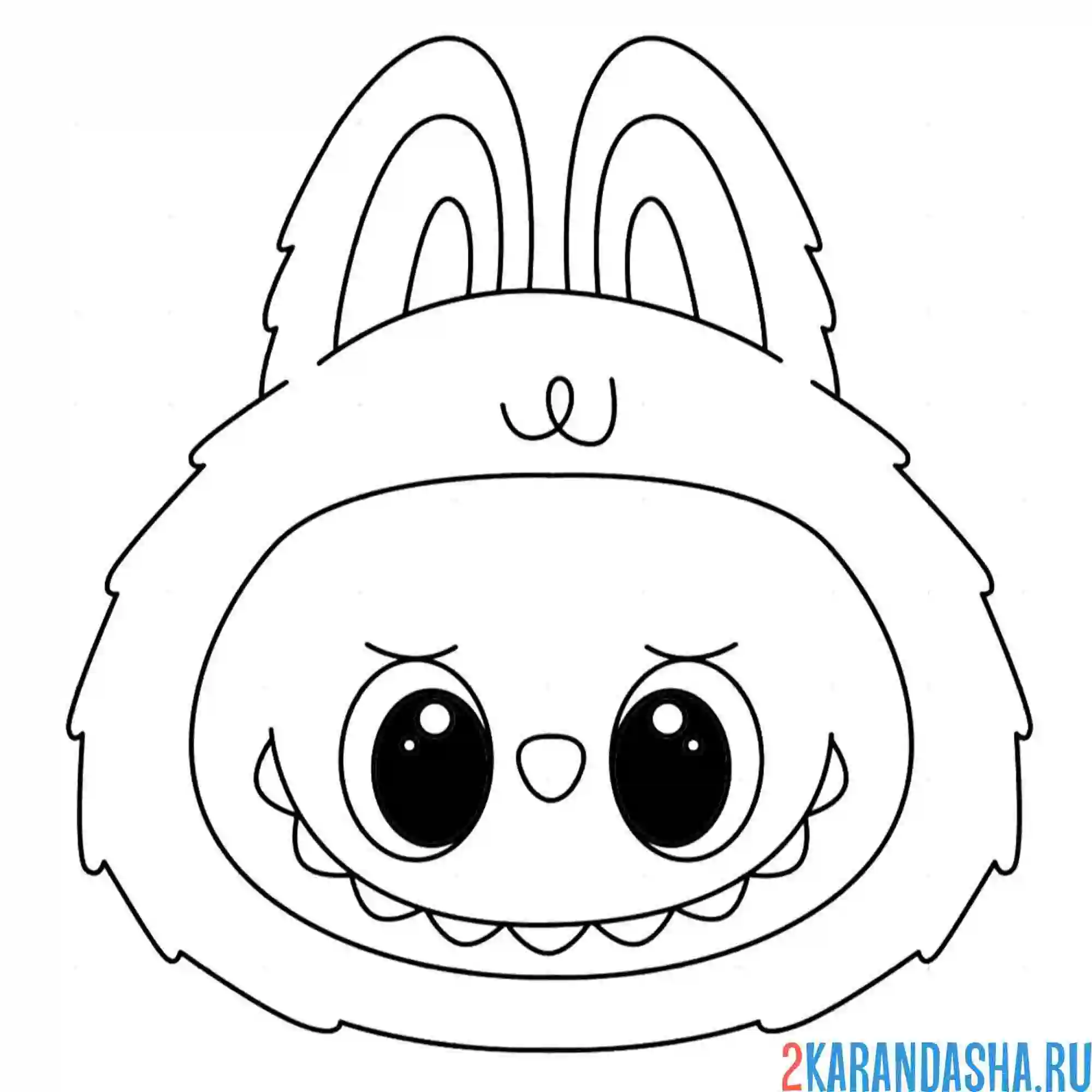 Раскраска лабубу голова