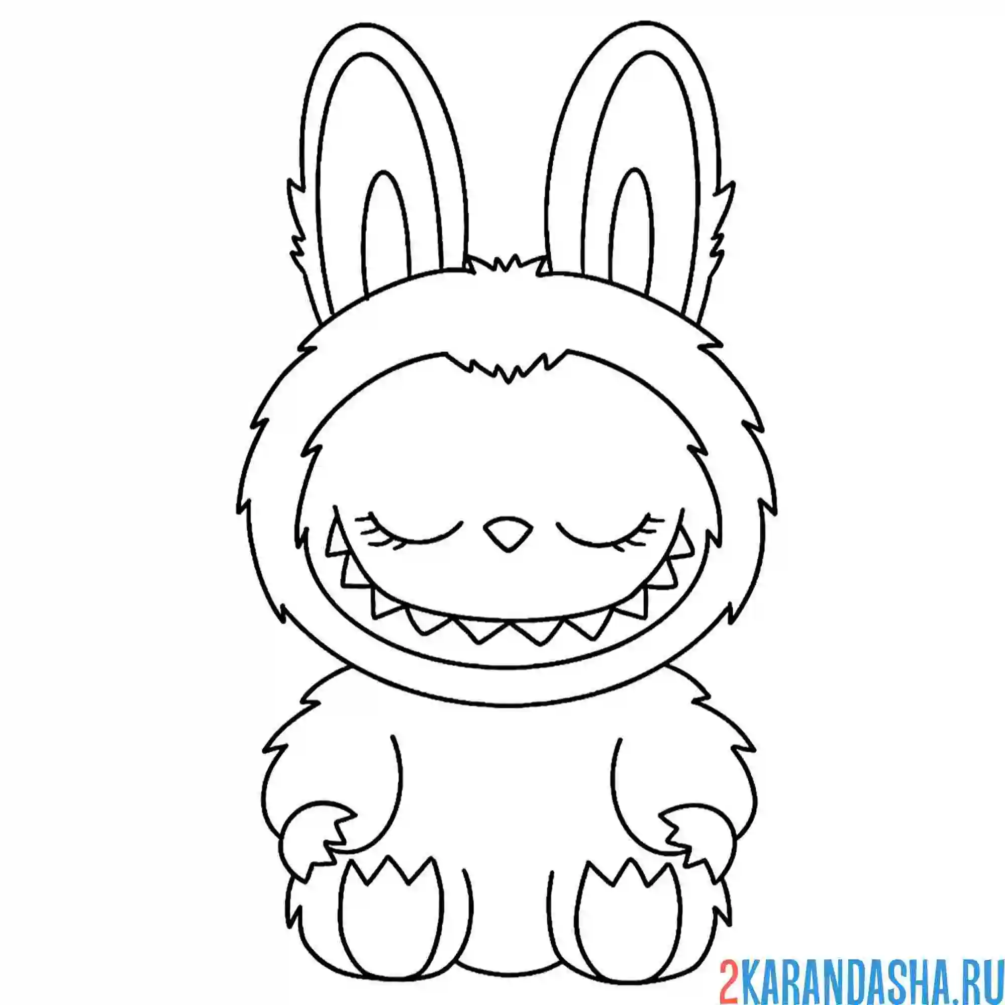 Раскраска лабубу закрыл глазки