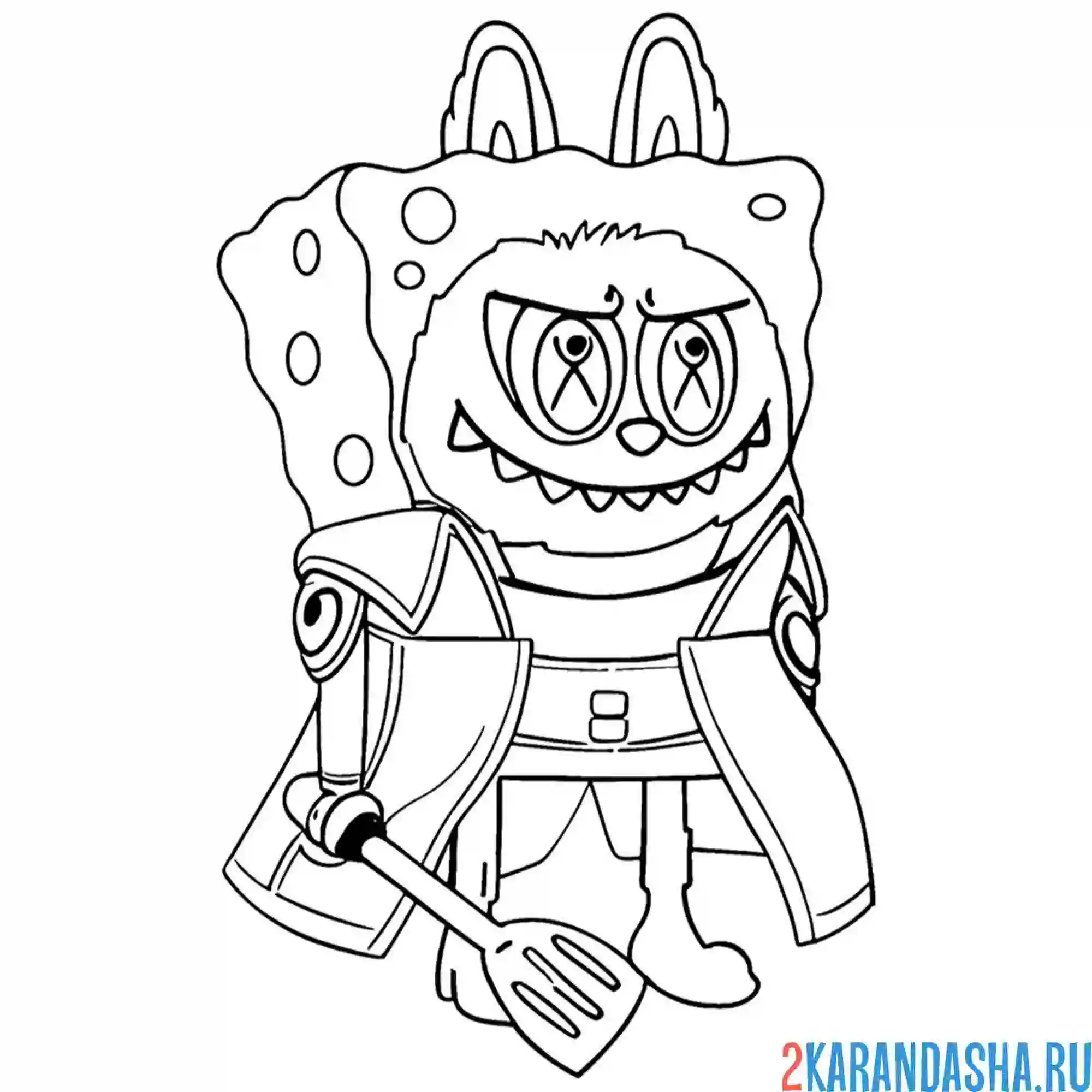 Раскраска лабубу спанч боб