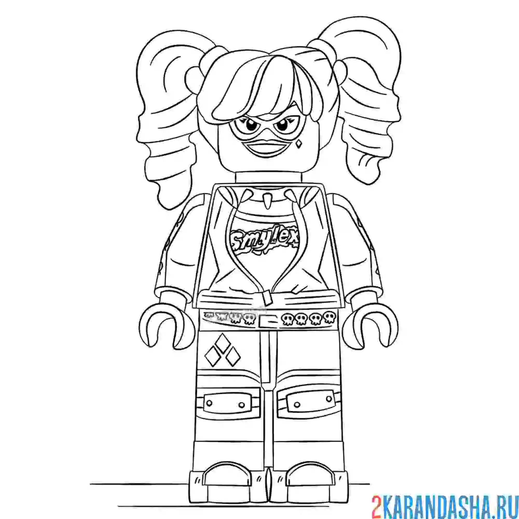 Раскраска злодеи харли квинн