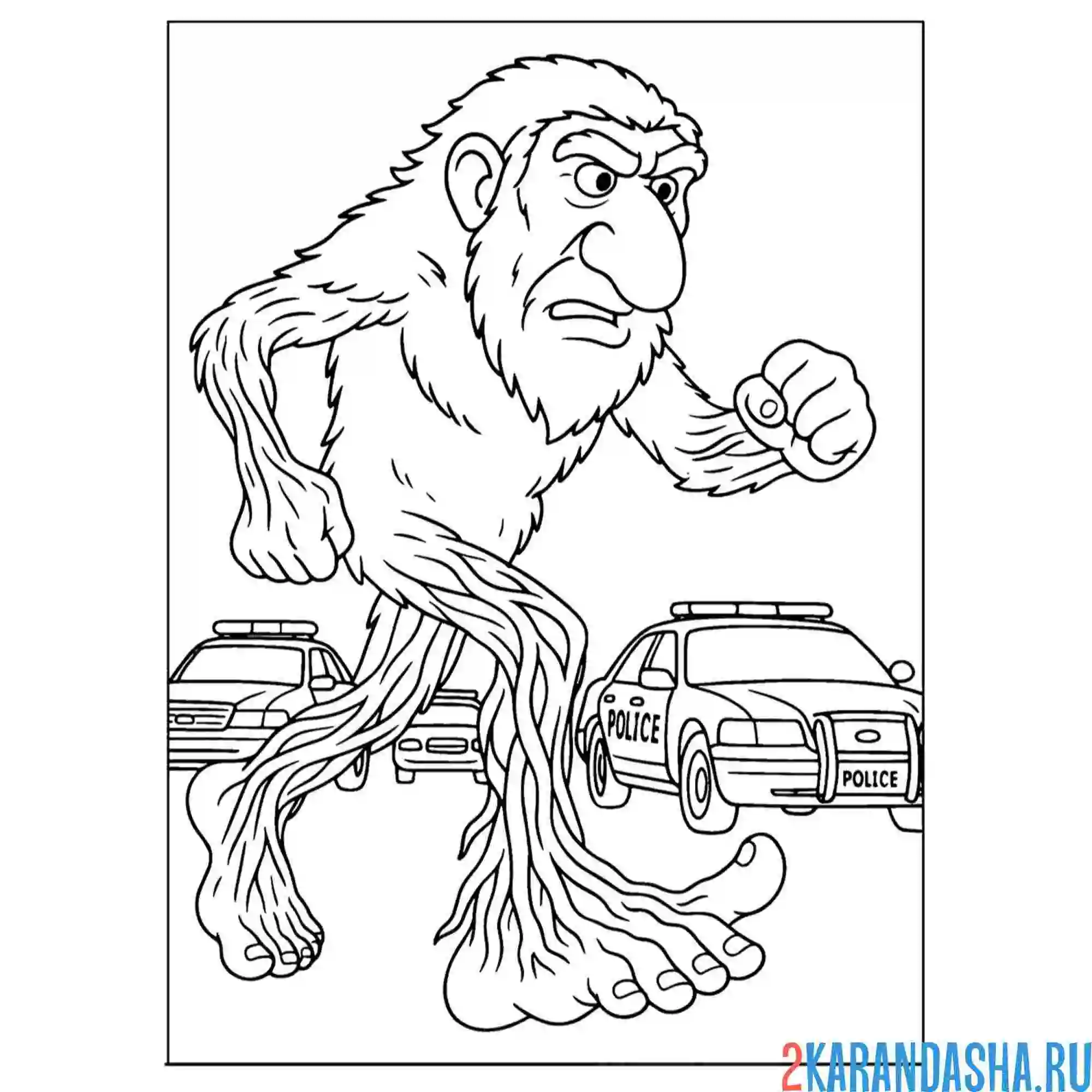 Раскраска brr-brr-patapim бежит