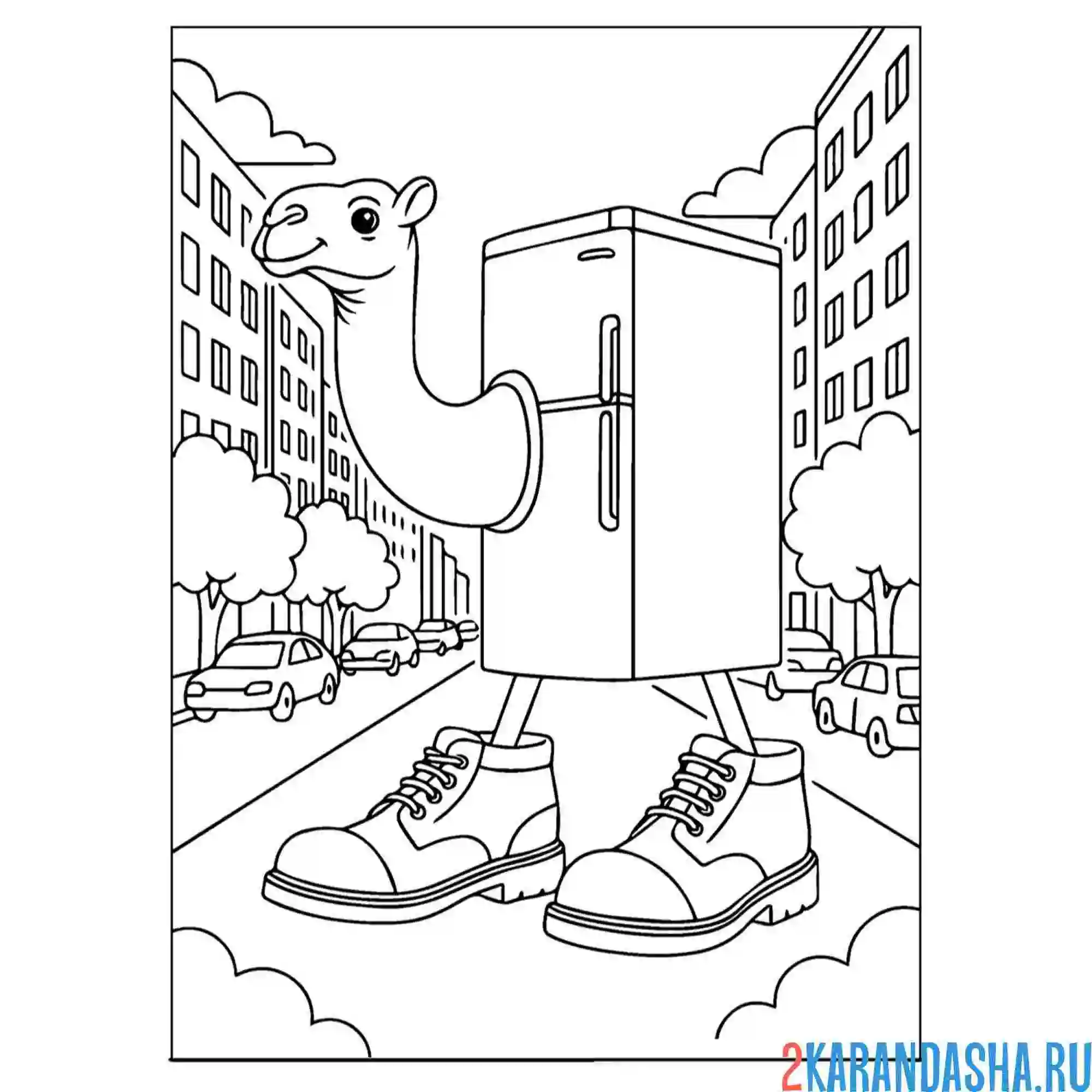 Раскраска фриго камело итальянские животные