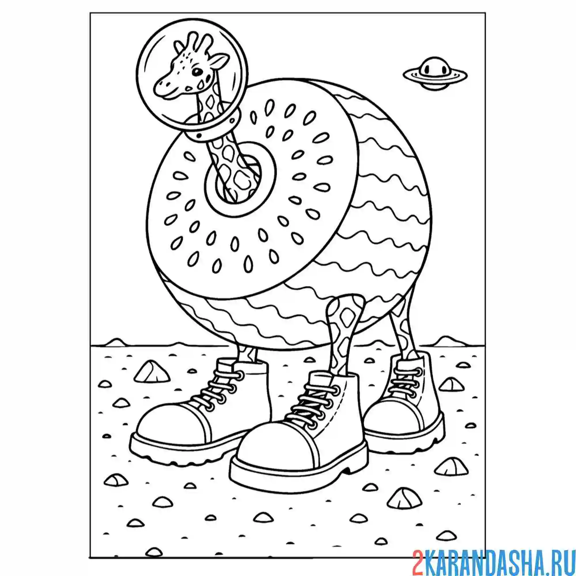 Раскраска жирафа челесте