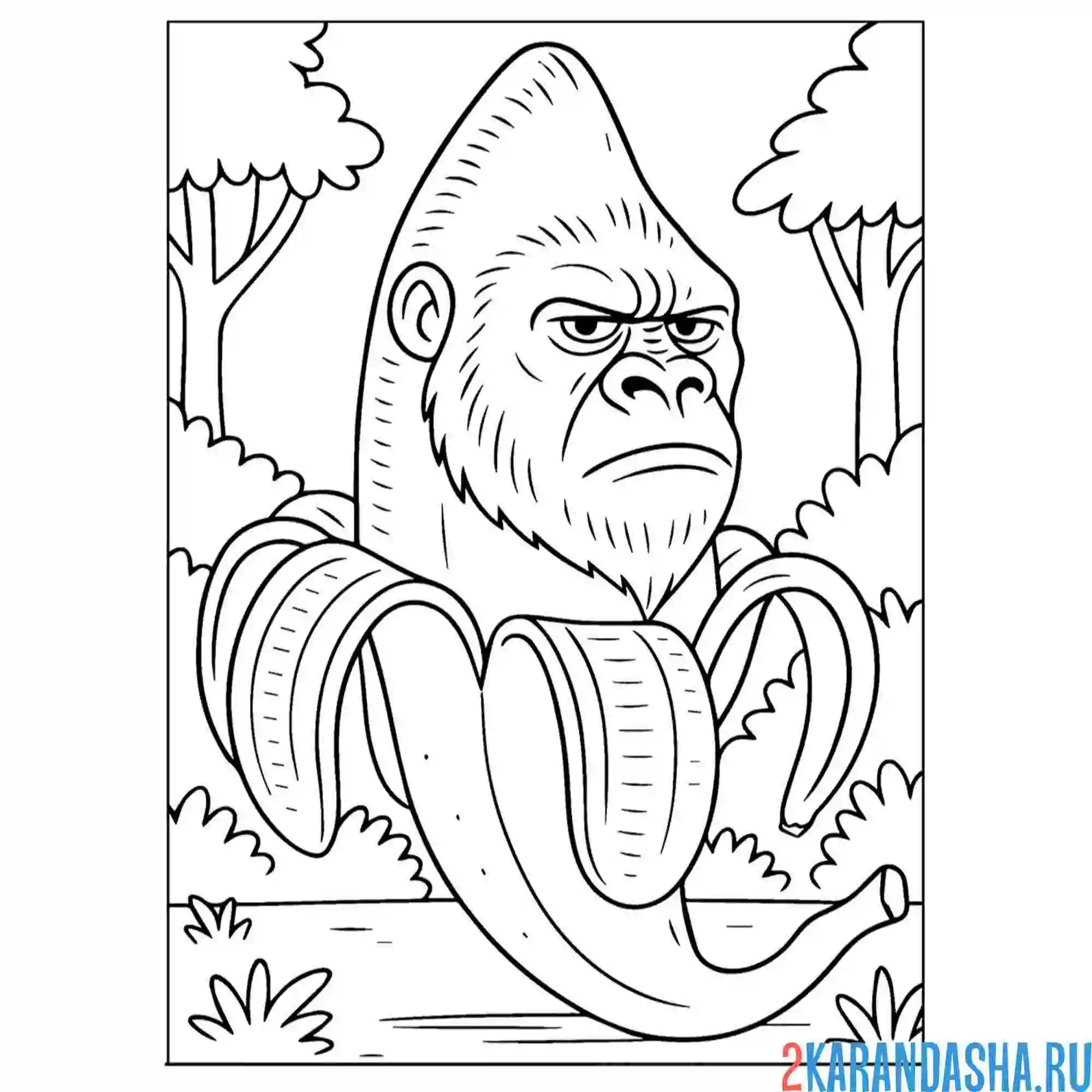 Раскраска шимпанзини бананини итальянские