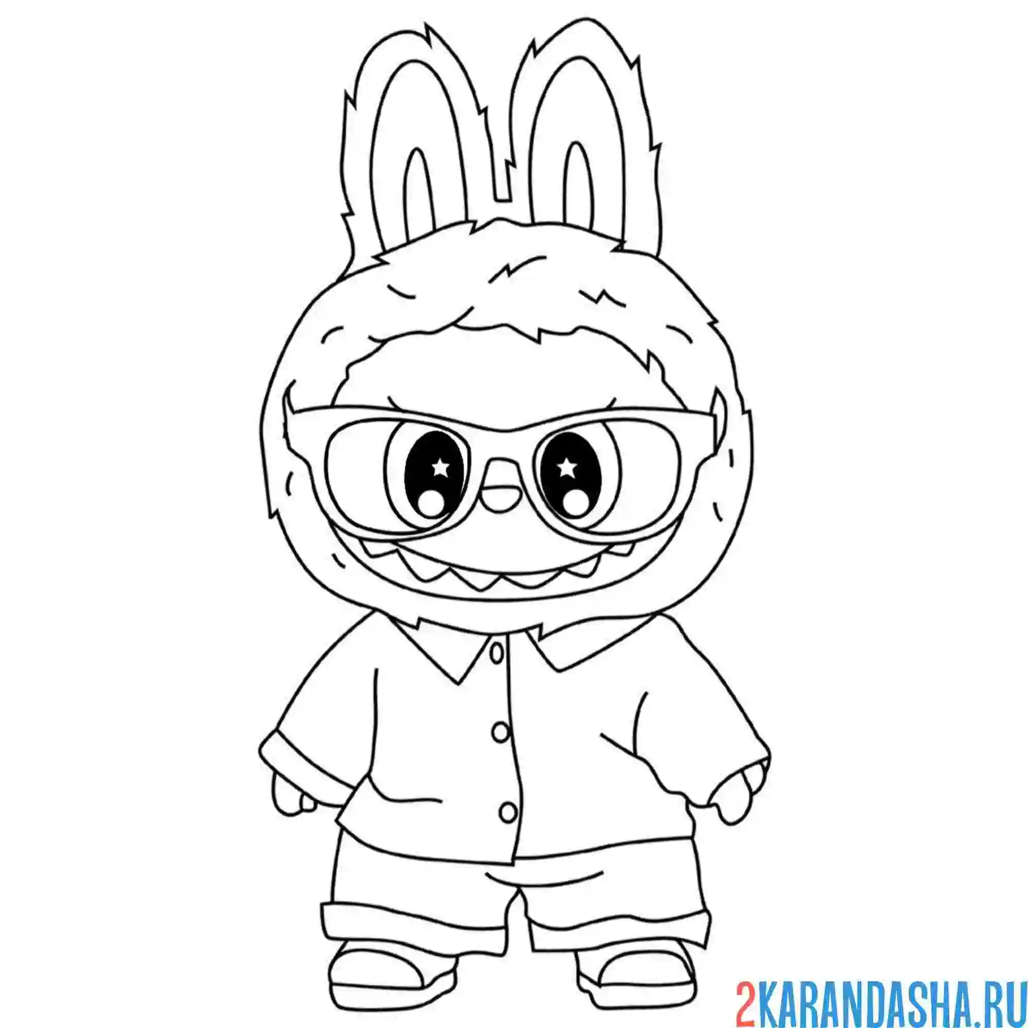 Раскраска лабубу врач