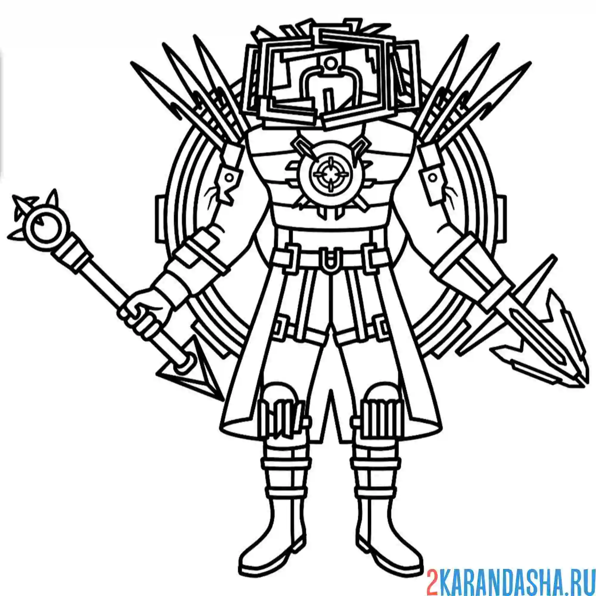 Раскраска титан тв-мен инфекция