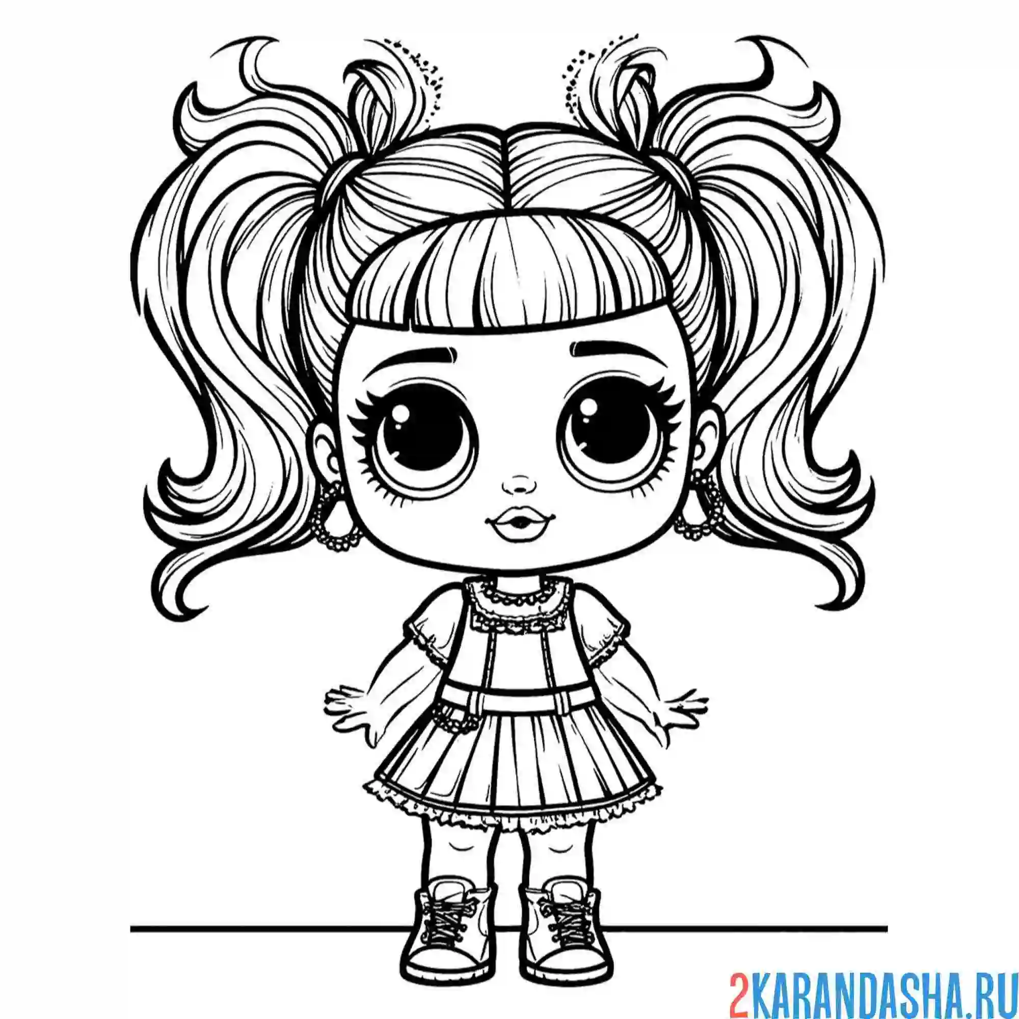 Раскраска грустная малышка лол
