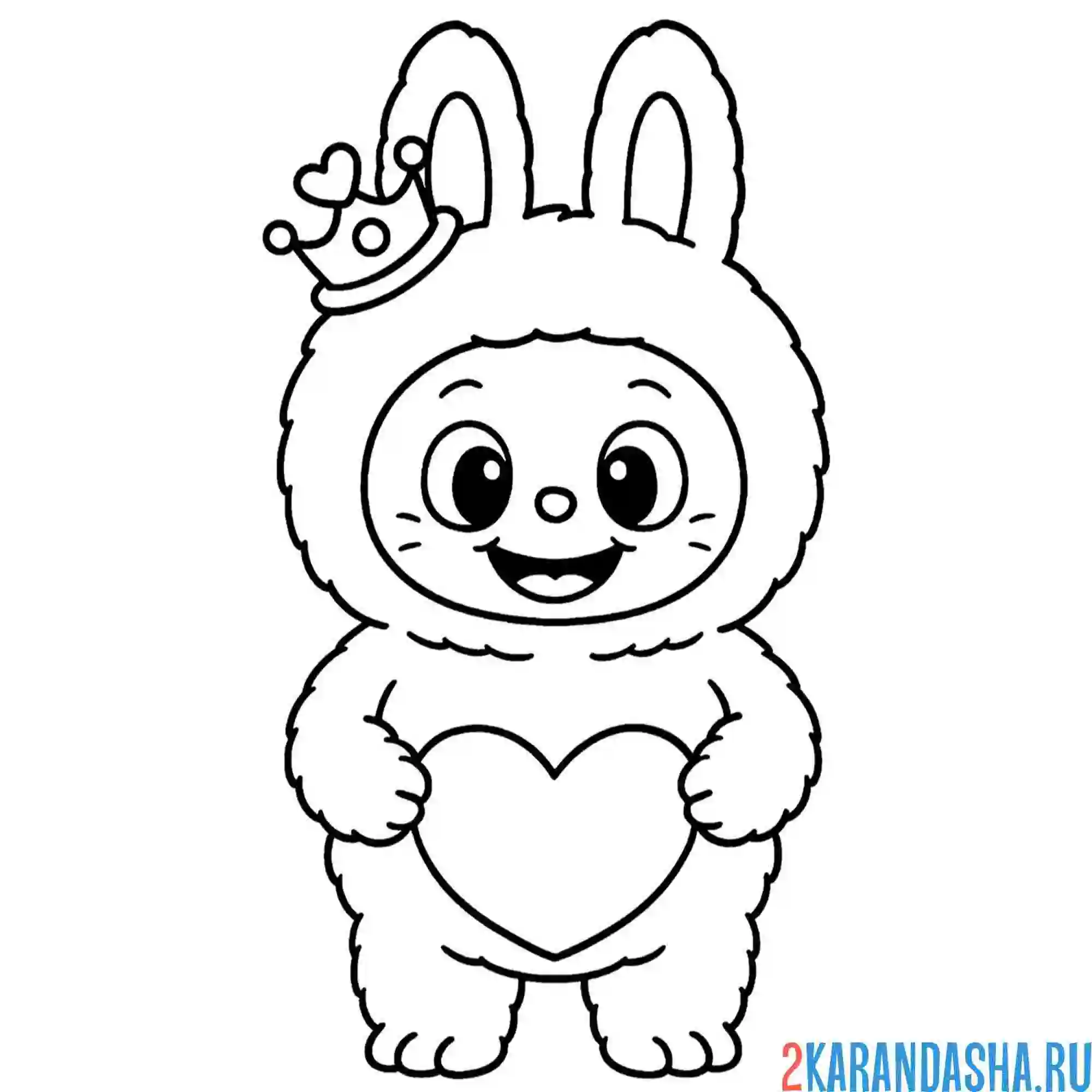 Раскраска лабубу принцесса